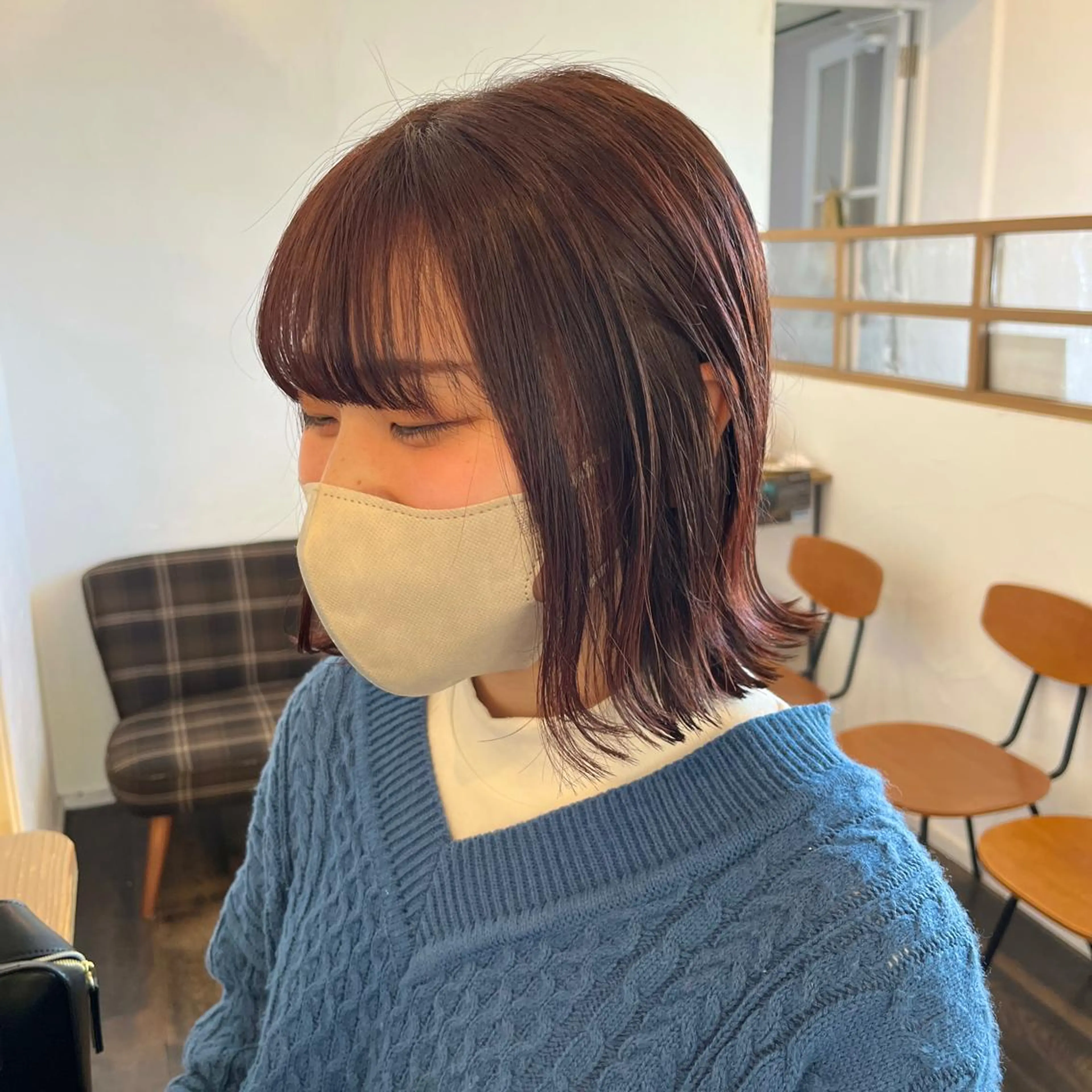 ミディアム カラー ブリーチ ブラウンカラー ブリーチなしカラー ピンクカラー ピンクブラウン 伊藤ゆかり/髪質改善 /透明感カラーのヘアスタイル