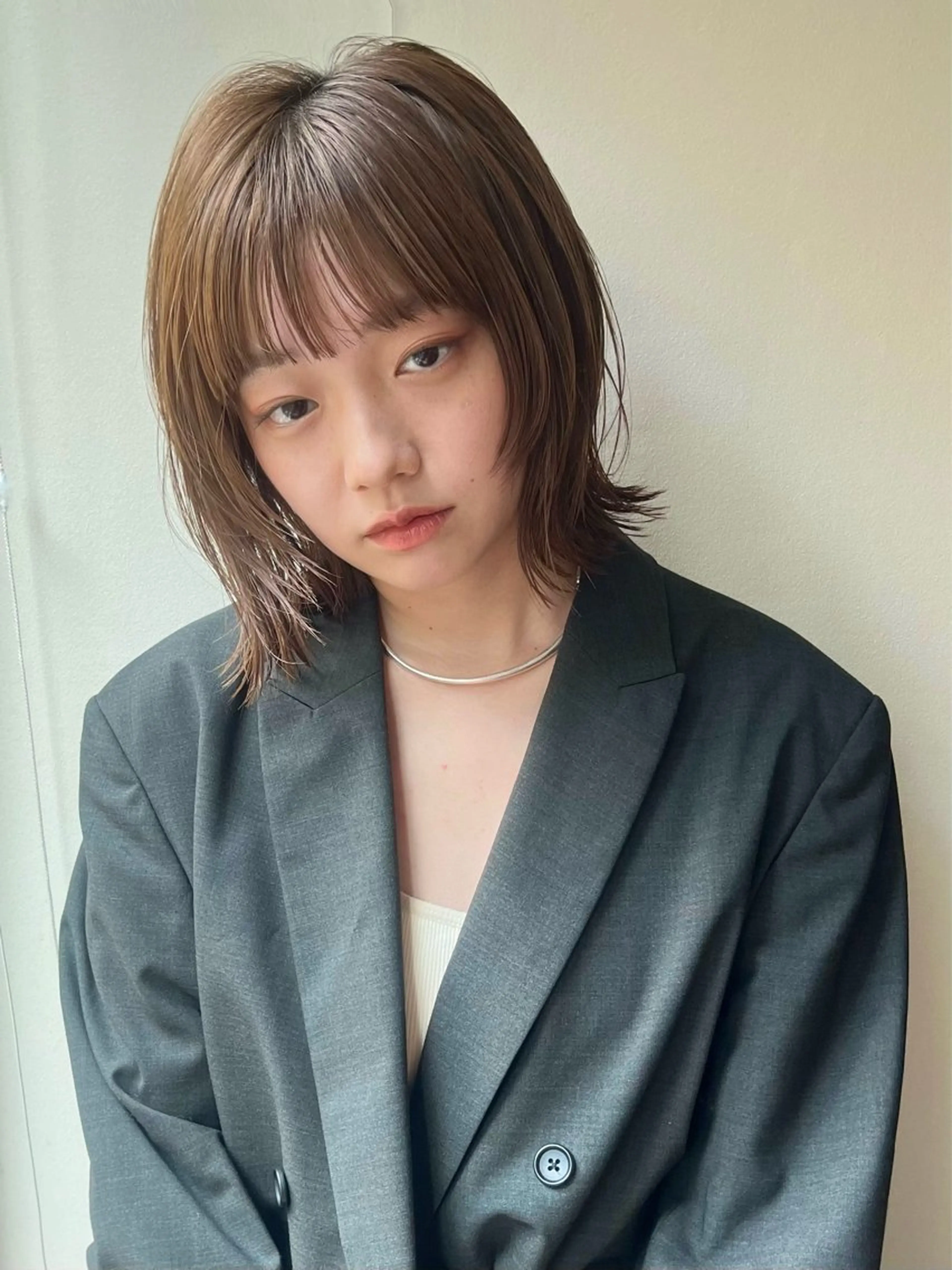 ミディアム カラー Garland  Ginza所属・モモ🍑 レイヤー/ボブ/暖色のヘアスタイル