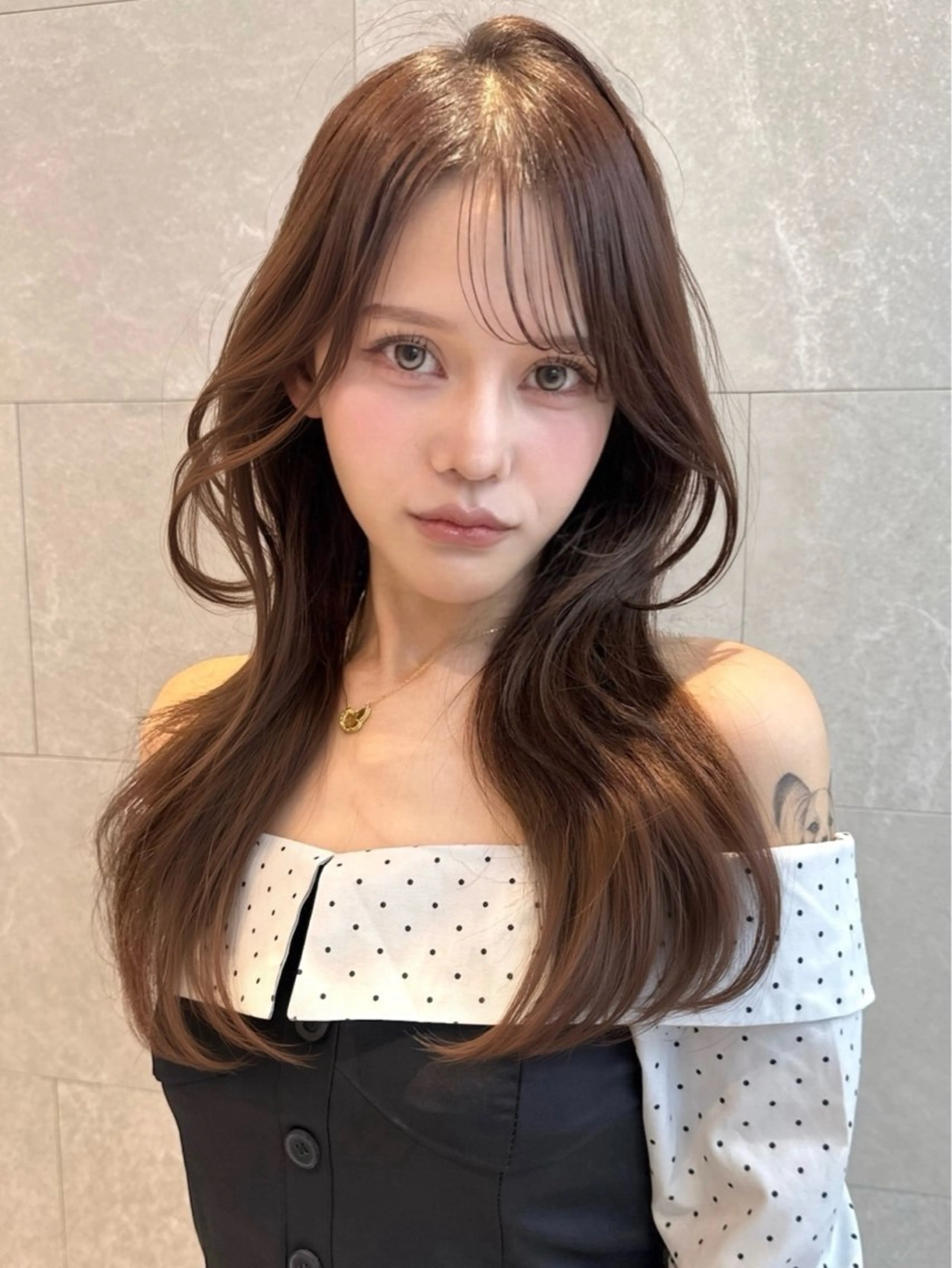 ロング カラー ベージュカラー ブリーチ ブラウンカラー ケアブリーチ ハイトーンカラー ヘアカラー トリートメント 🦋高瀬寛菜🦋 韓国/ブリーチのヘアスタイル