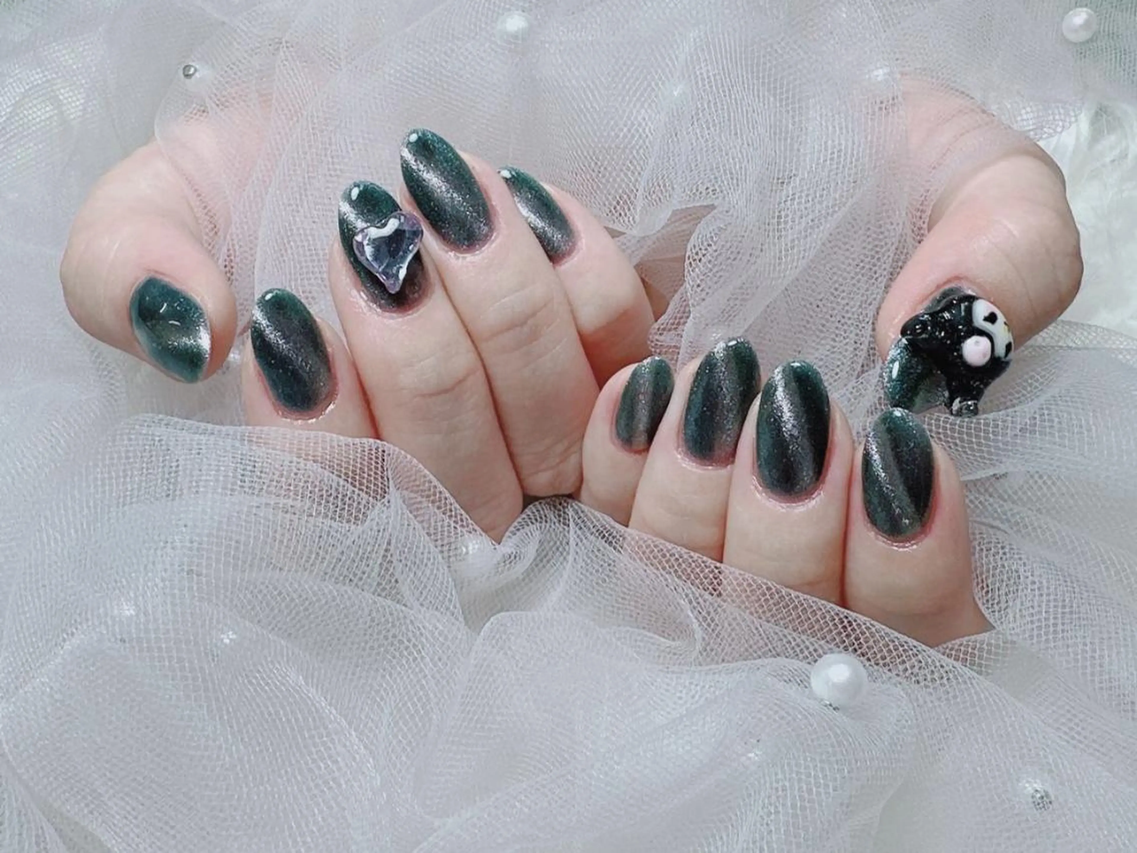 メンズ ネイル アートネイル フレンチネイル ジェルネイル キラキラネイル パラジェル ハンドネイル フットネイル Bloom kabukiのネイルデザイン