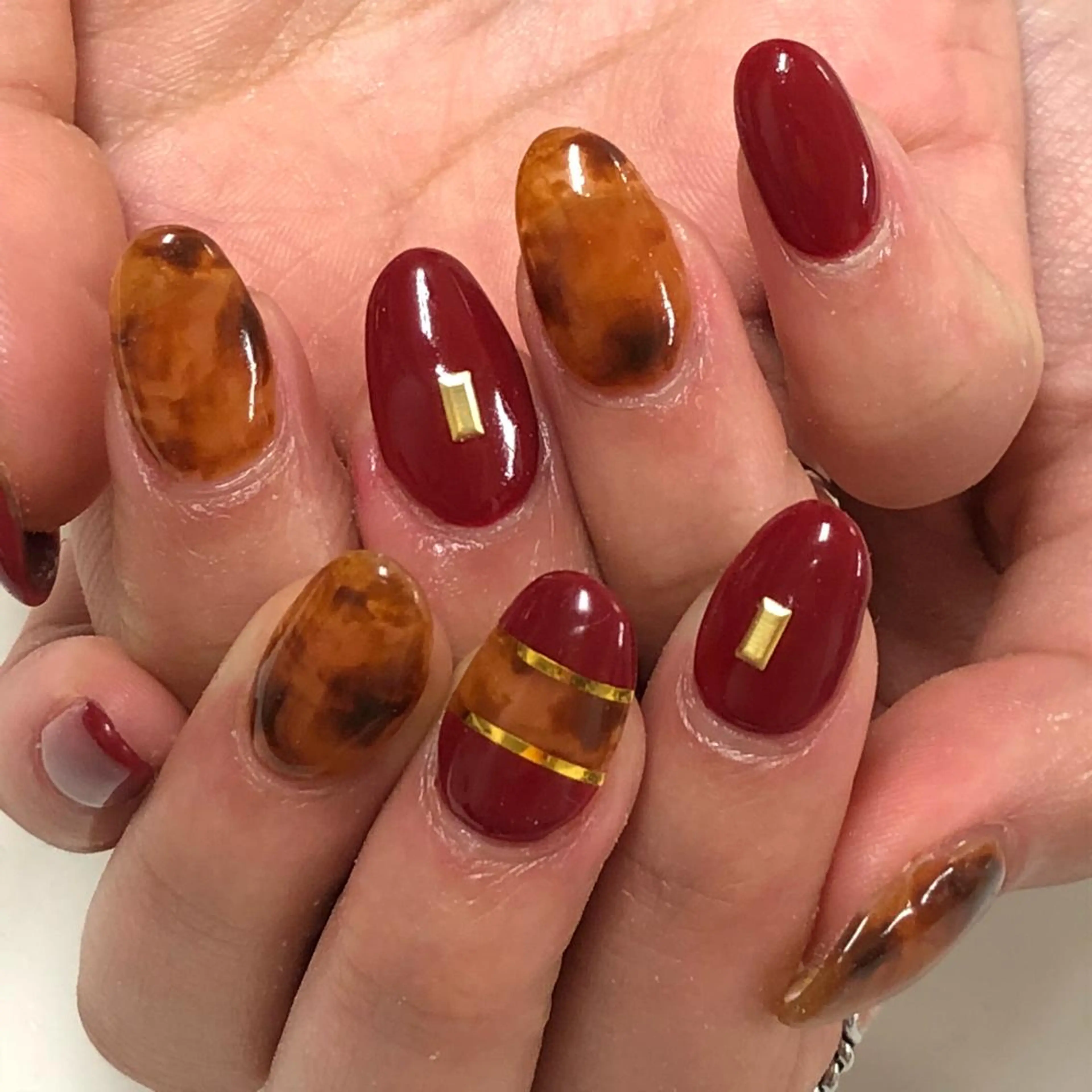 ネイル べっ甲ネイル スカルプネイル KIREIE NAILSのネイルデザイン