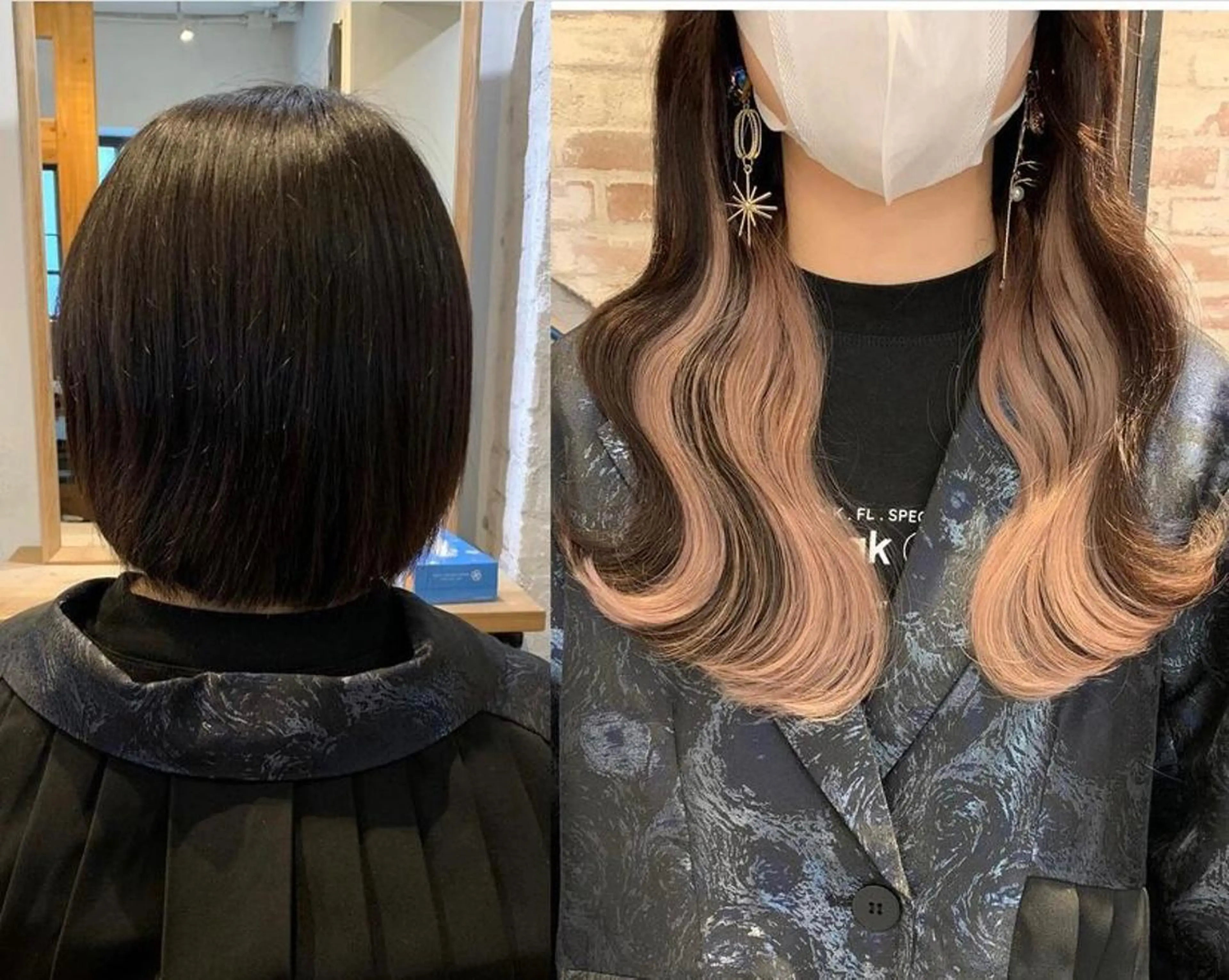 セミロング カラー ササ キのヘアスタイル