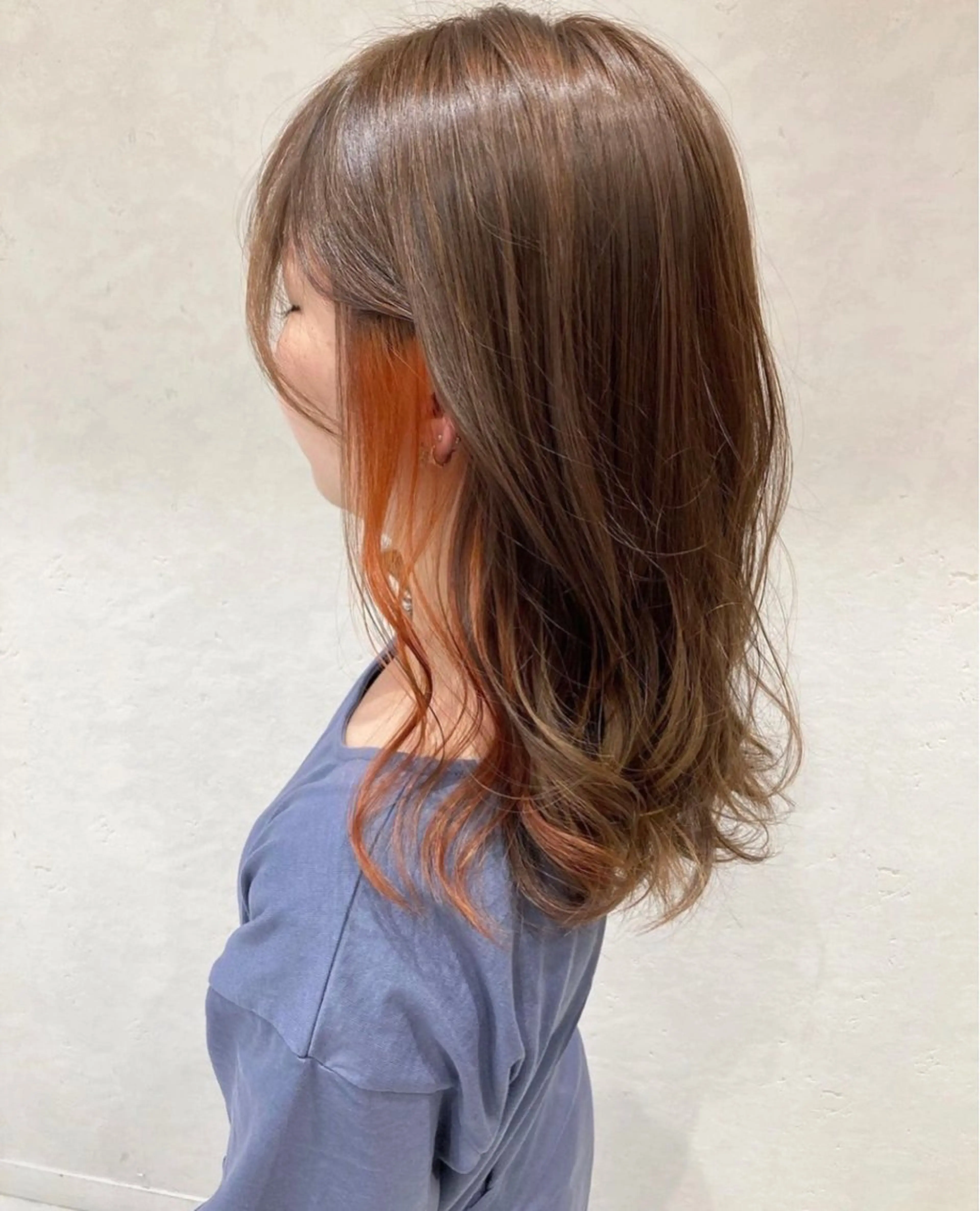 セミロング カラー ヘアアレンジ ヘアカラー インナーカラー ／レイヤー🦋ルイのヘアスタイル