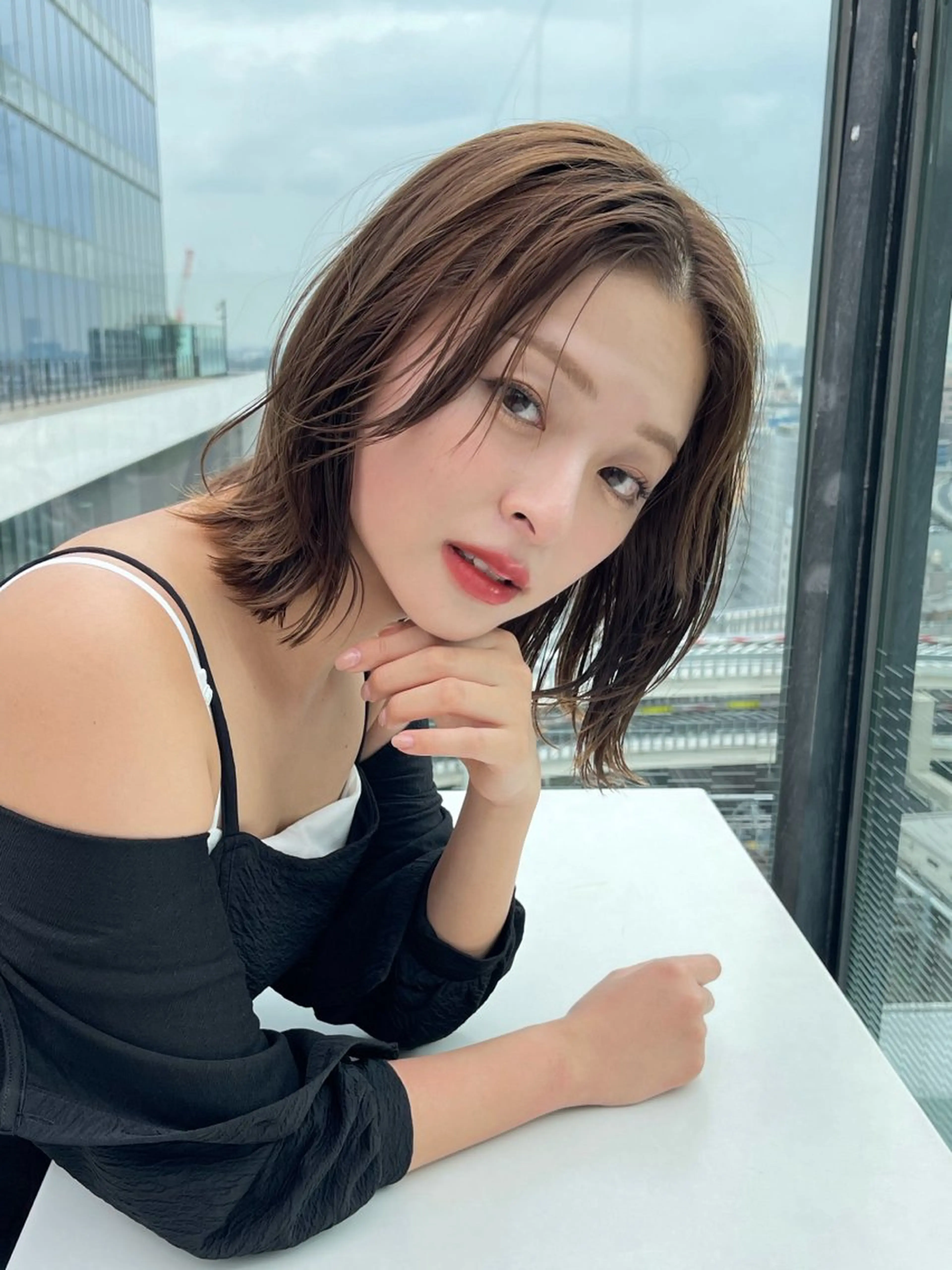 ショート カラー ボブ カット ヘアカラー ムラ修正💎 艶髪ハイトーン💎のヘアスタイル