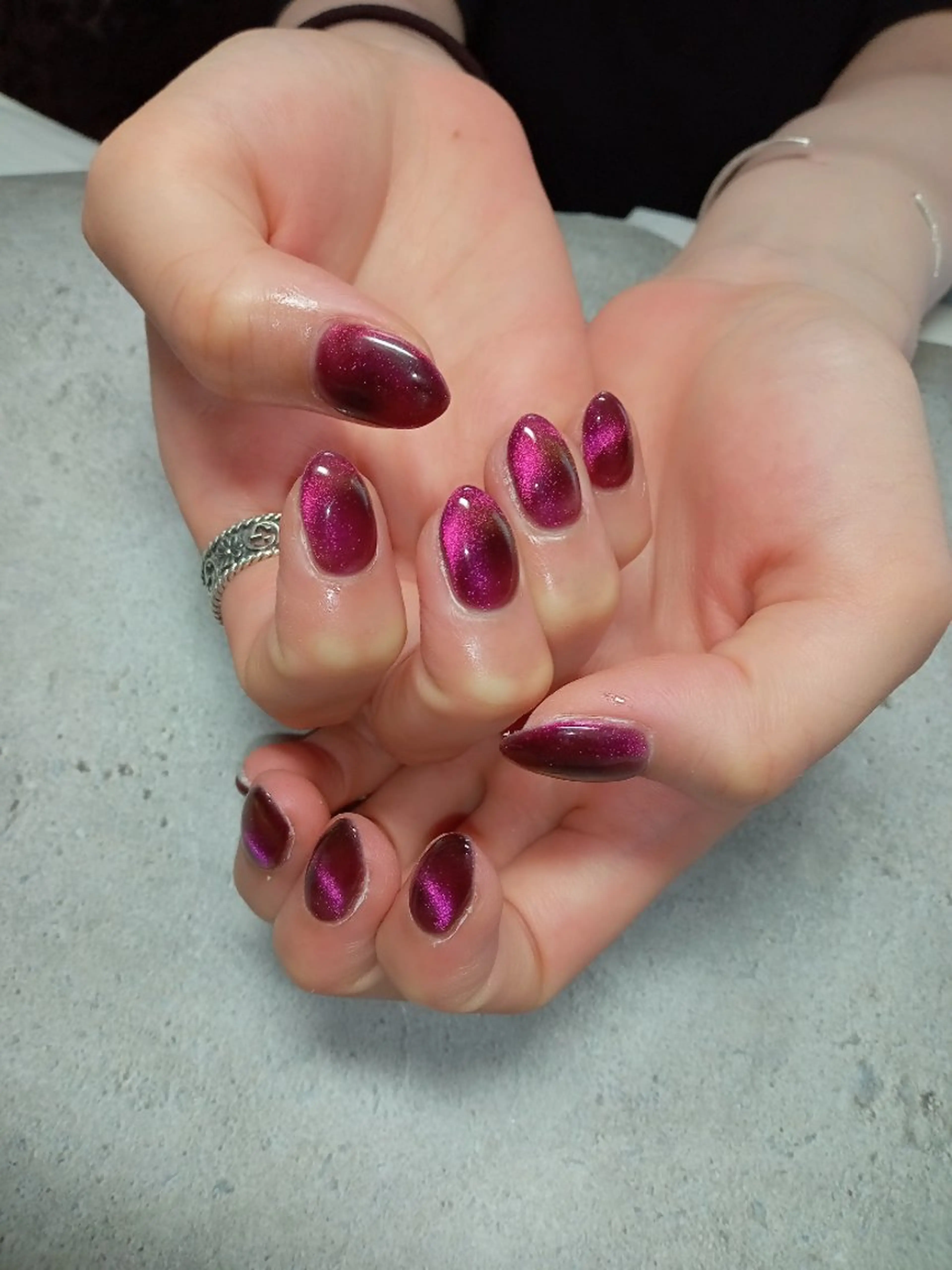 ネイル キラキラネイル マグネットネイル ビー玉ネイル ハンドネイル flure de neige yukiのネイルデザイン