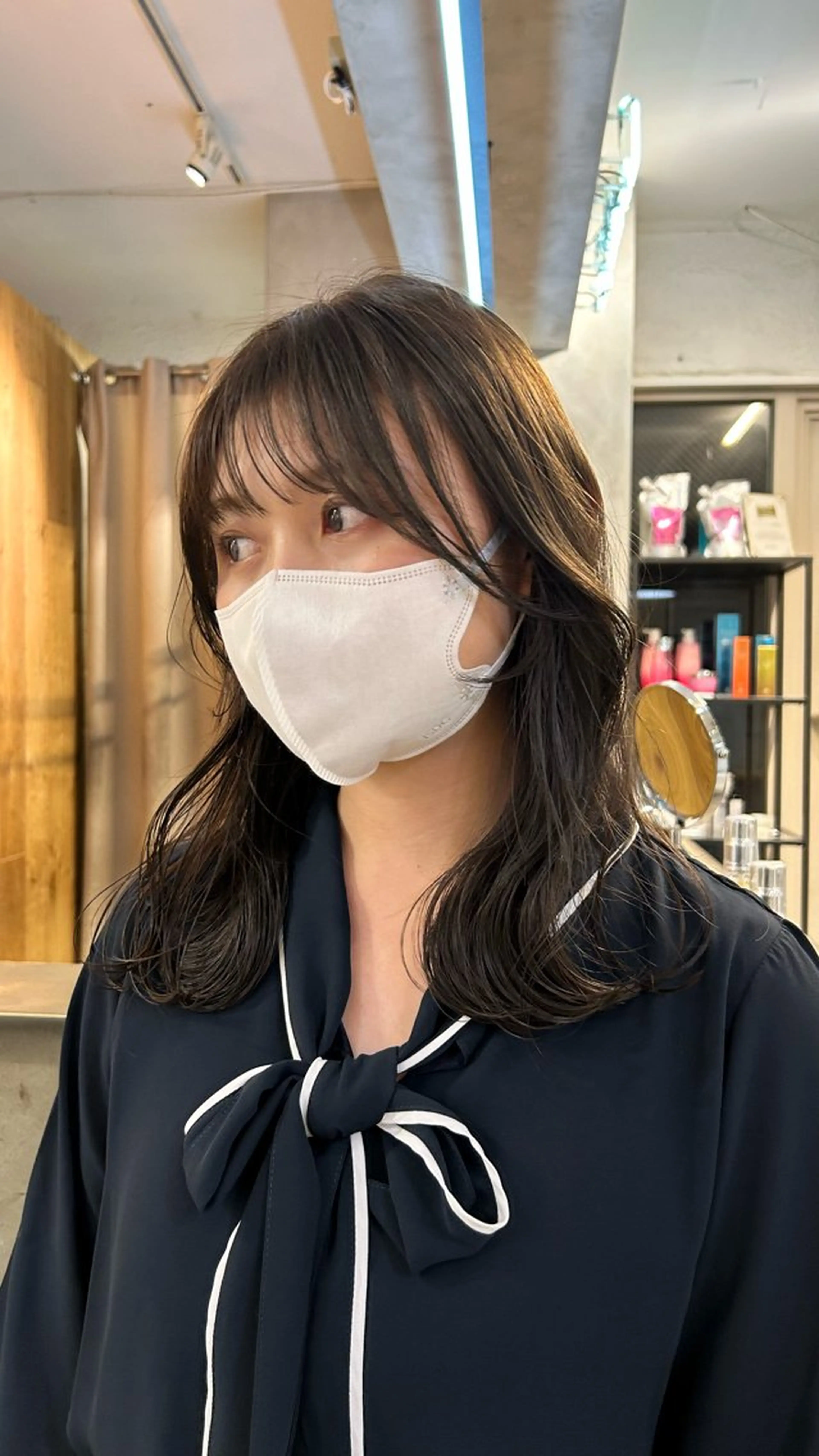 セミロング カラー カット ヘアカラー じゅわっと暖色カラー 🍊Moemiのヘアスタイル