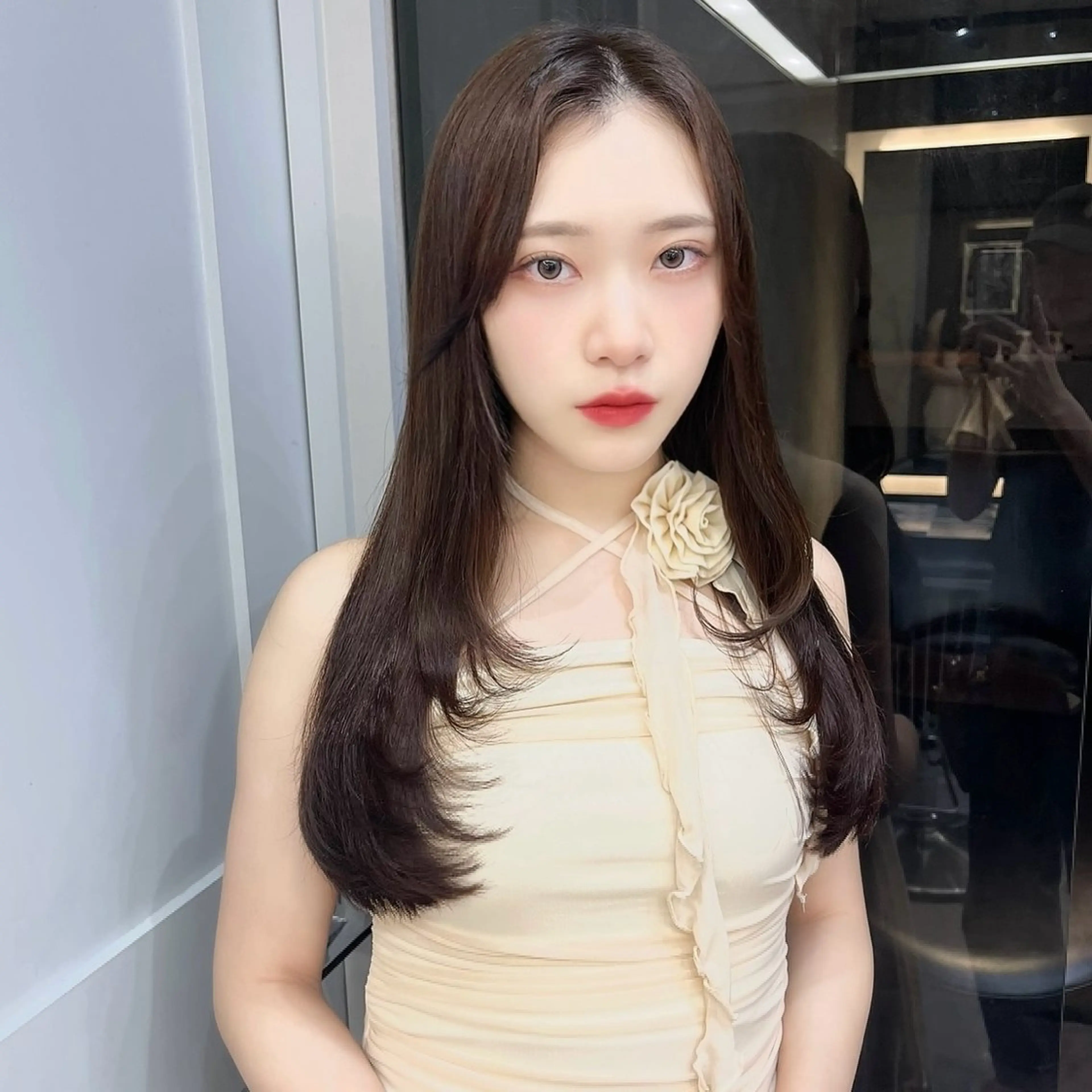 ロング レイヤー/縮毛矯正 🌹大人韓国 芹奈のヘアスタイル