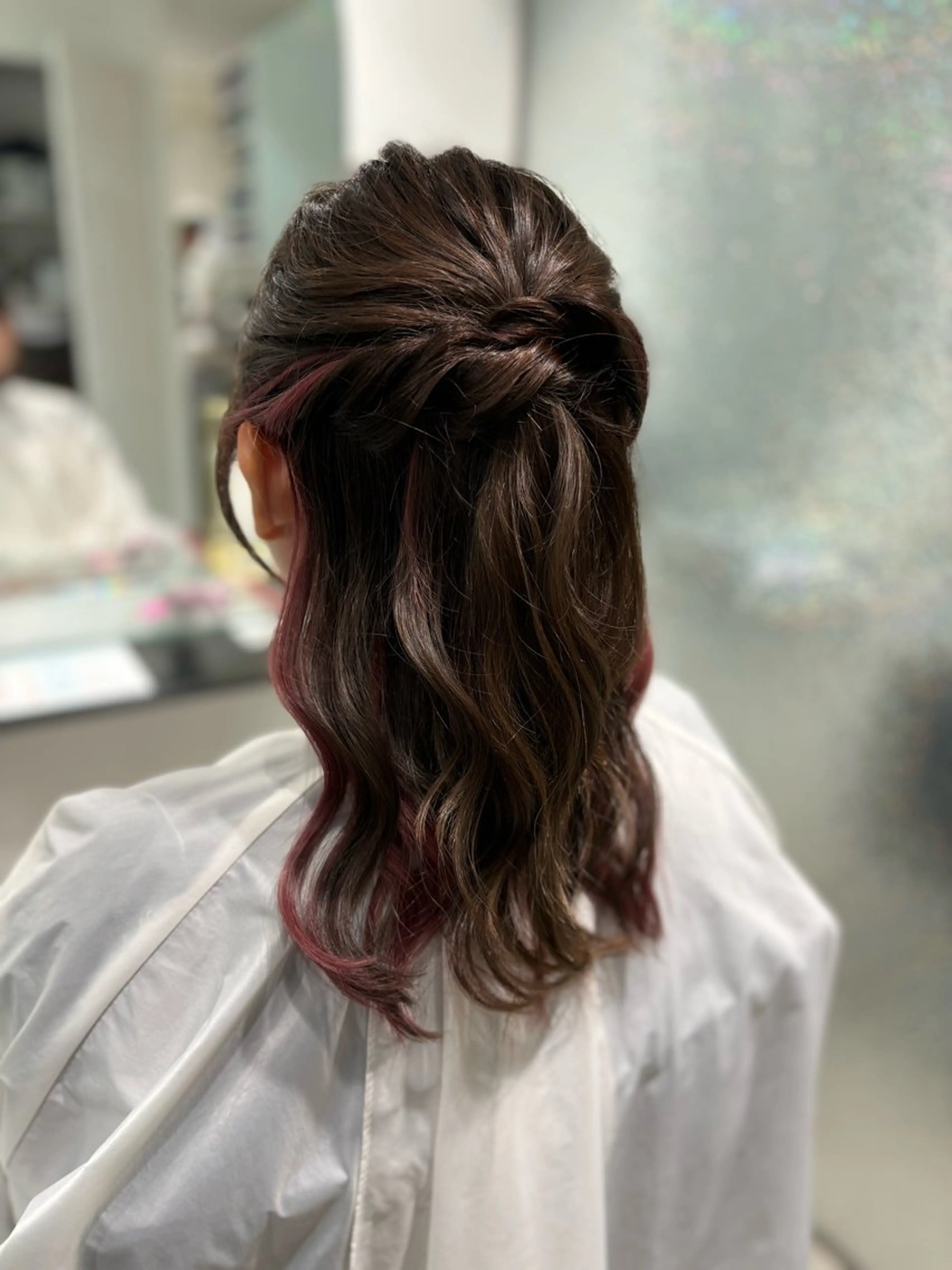 セミロング ヘアセット Yuzu️🫧AO/ ハイトーン／韓国ヘアのヘアスタイル