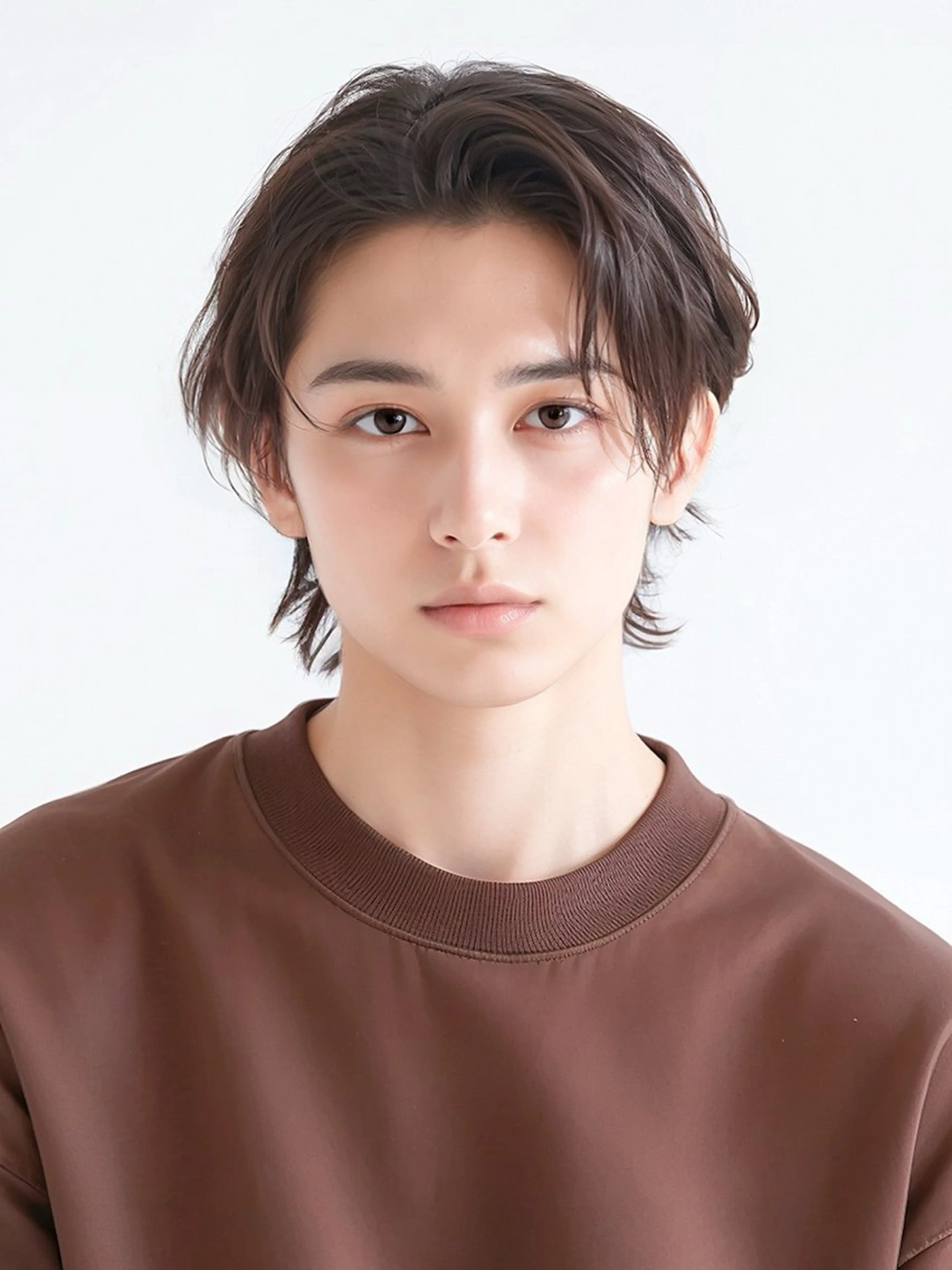 ミディアム カラー パーマ メンズ カット ハイライト、レイヤー カット/西梅田/中西のヘアスタイル