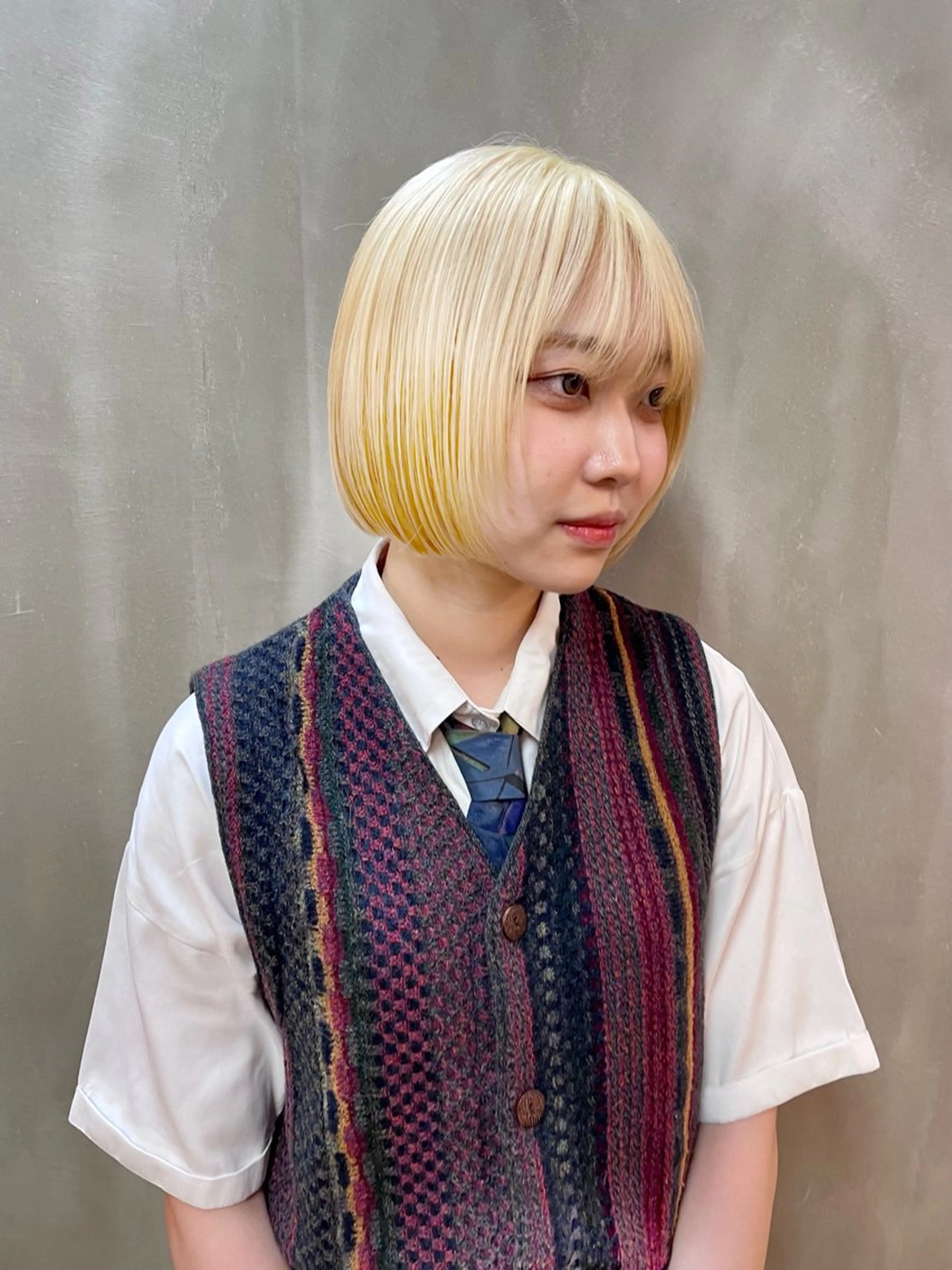 ミディアム カラー パーマ ヘアアレンジ メンズ 抜きっぱなしブロンド カット ヘアカラー トリートメント tatsumi/ボブ ウルフ/レイヤーのヘアスタイル