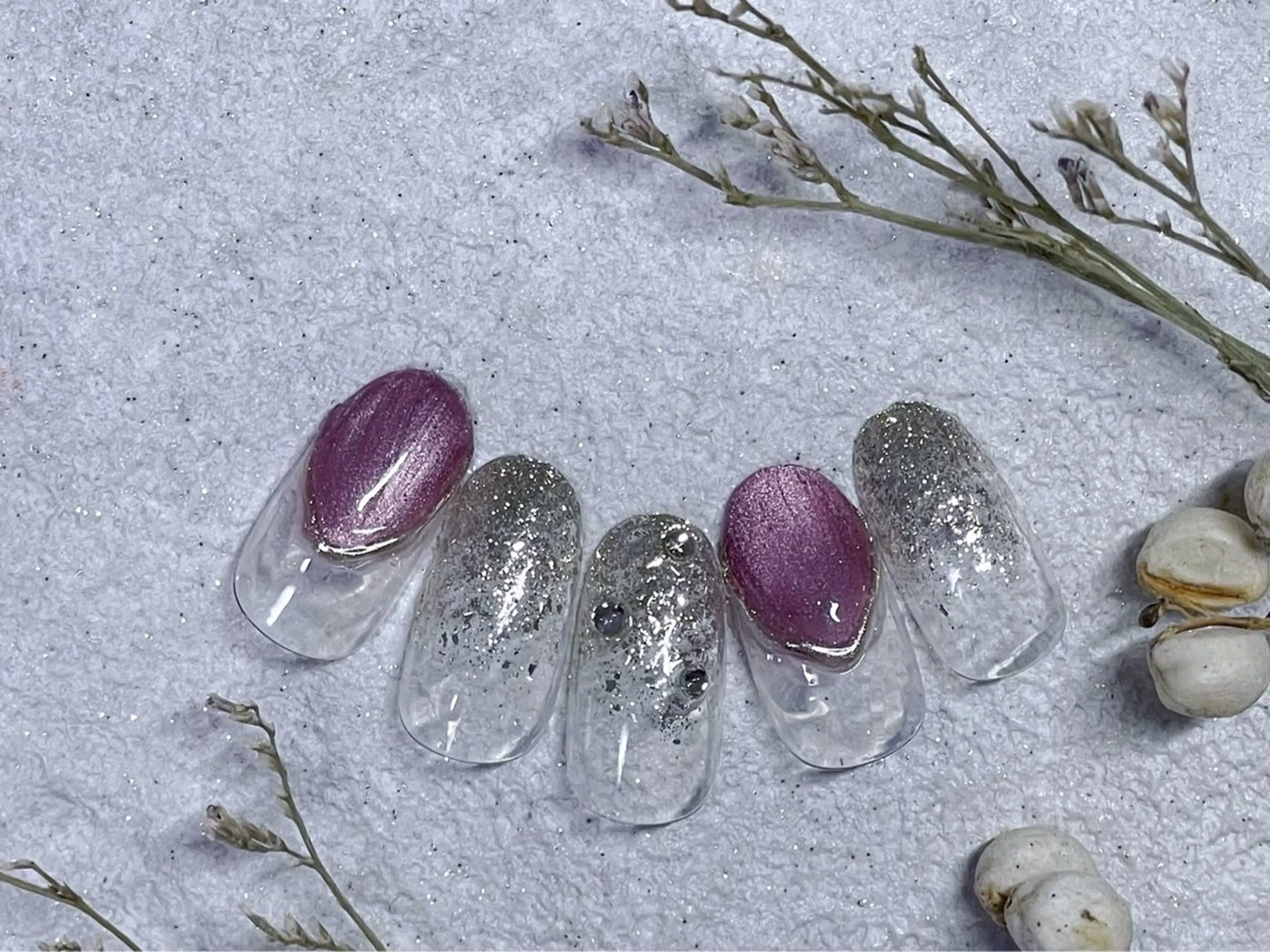 ネイル ジェルネイル 韓国ネイル パラジェル 冬ネイル kikinail 溝の口のネイルデザイン