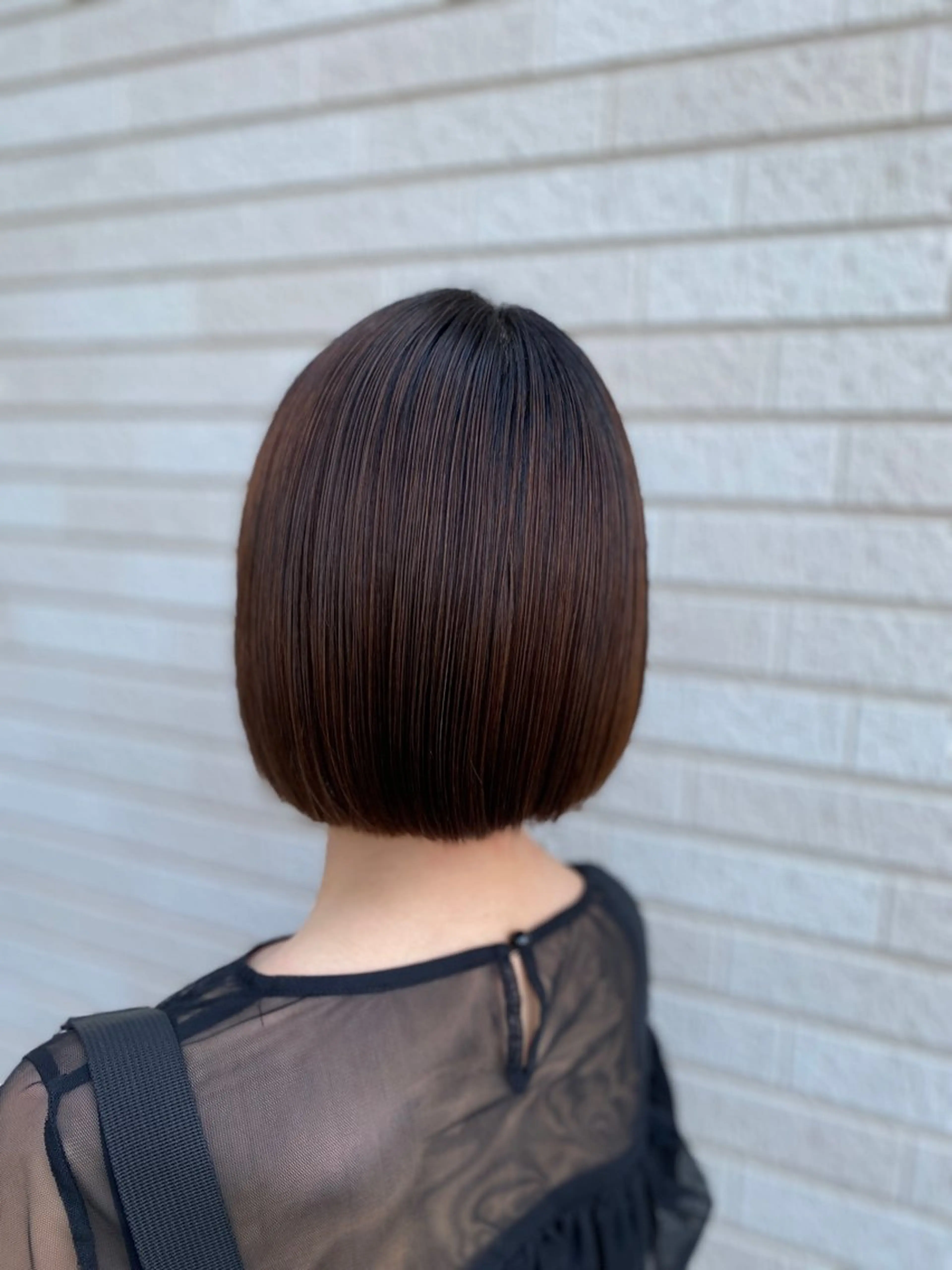 ショート パーマ 切りっぱなしボブ ボブ 縮毛矯正 安住 千明のマツエク・マツパデザイン