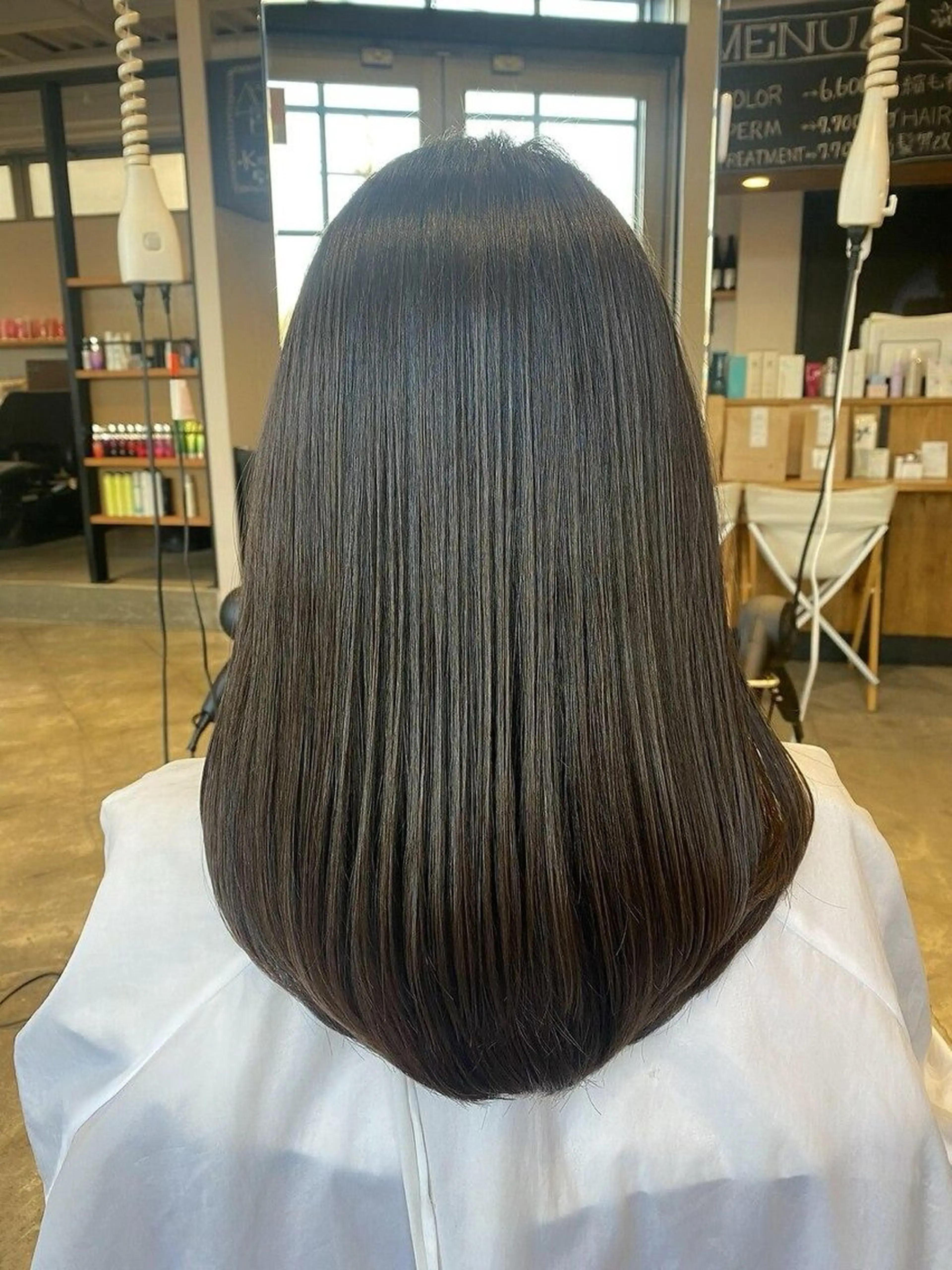 ロング カラー 縮毛矯正 トリートメント 永田竜一/ 小顔くびれレイヤーのヘアスタイル