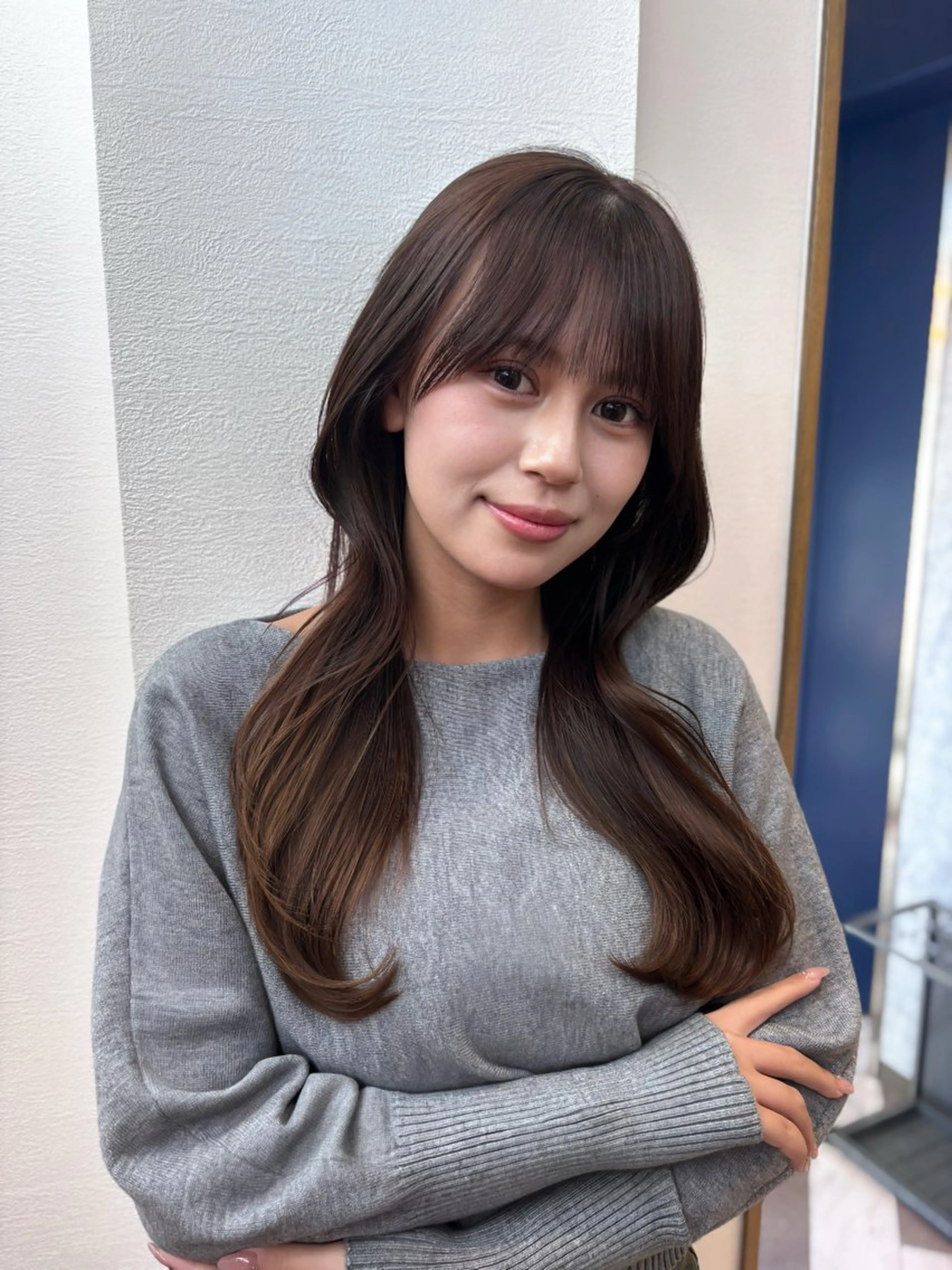 ロング カット ヘアカラー トリートメント ♥韓国レイヤー/似合 わせ骨格診断/顔周りのヘアスタイル