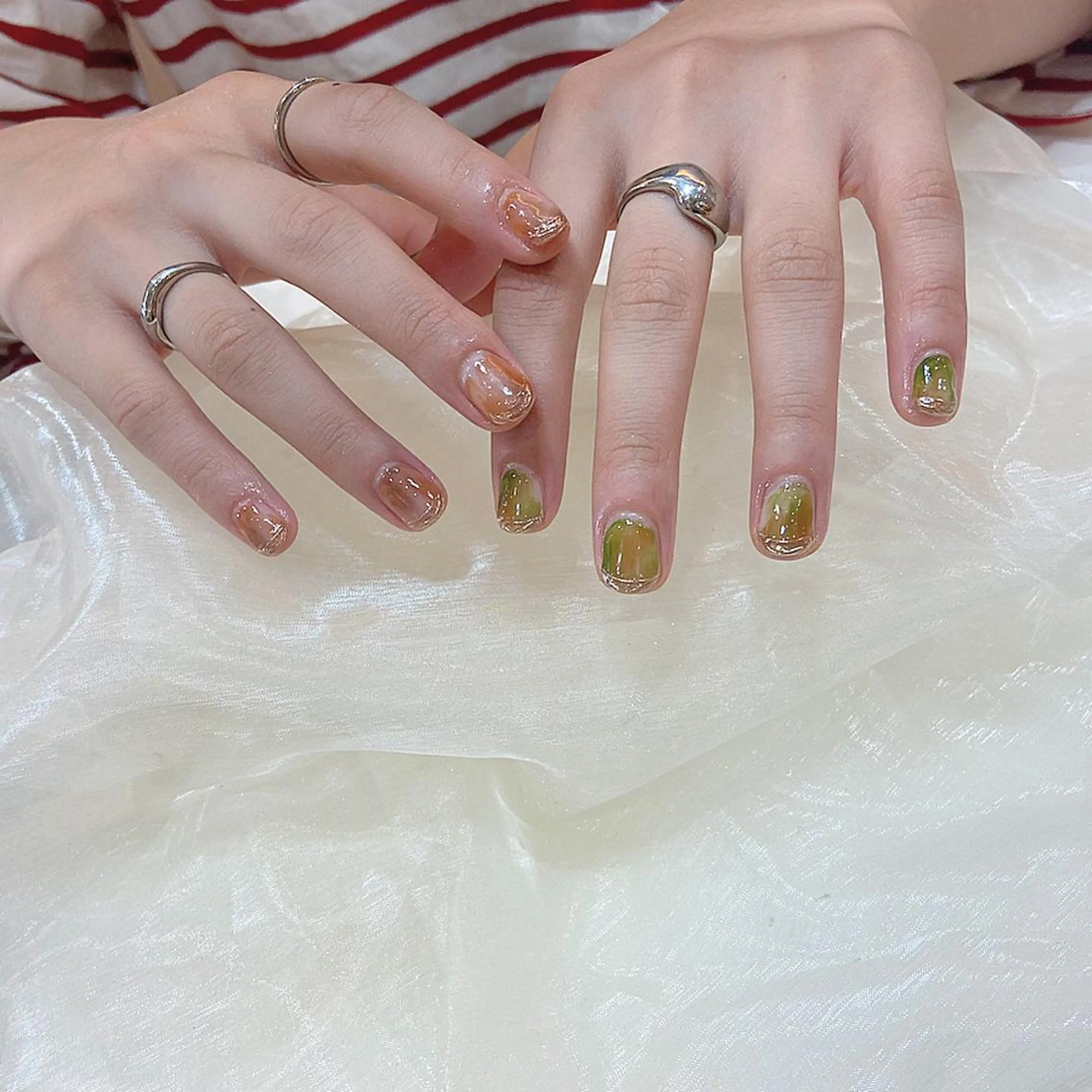 ネイル ハンドネイル 𝕄𝕚𝕪𝕦🤍 自由が丘⌇パラジェルのネイルデザイン