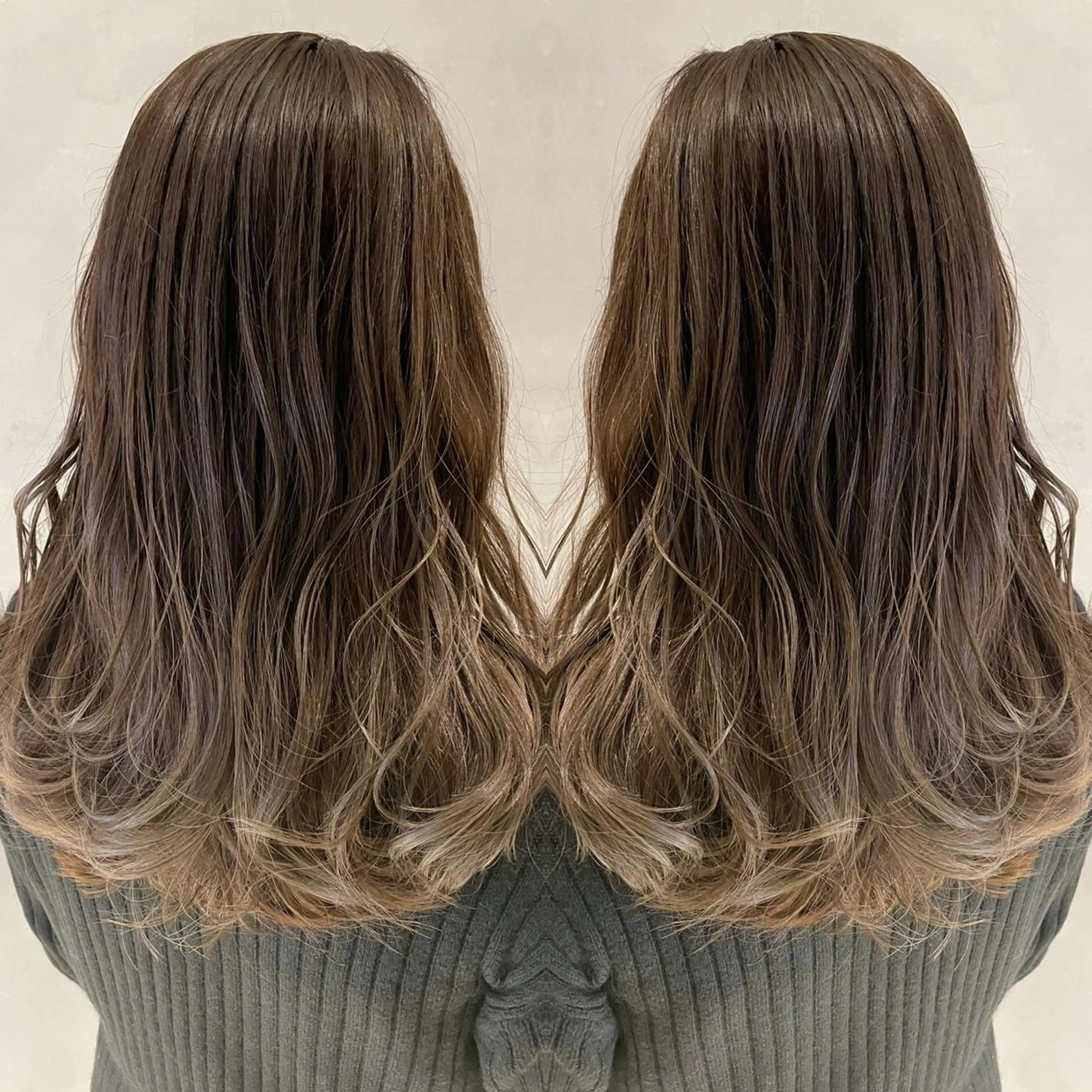 セミロング カラー グラデーションカラー 長谷川 沙紀のヘアスタイル