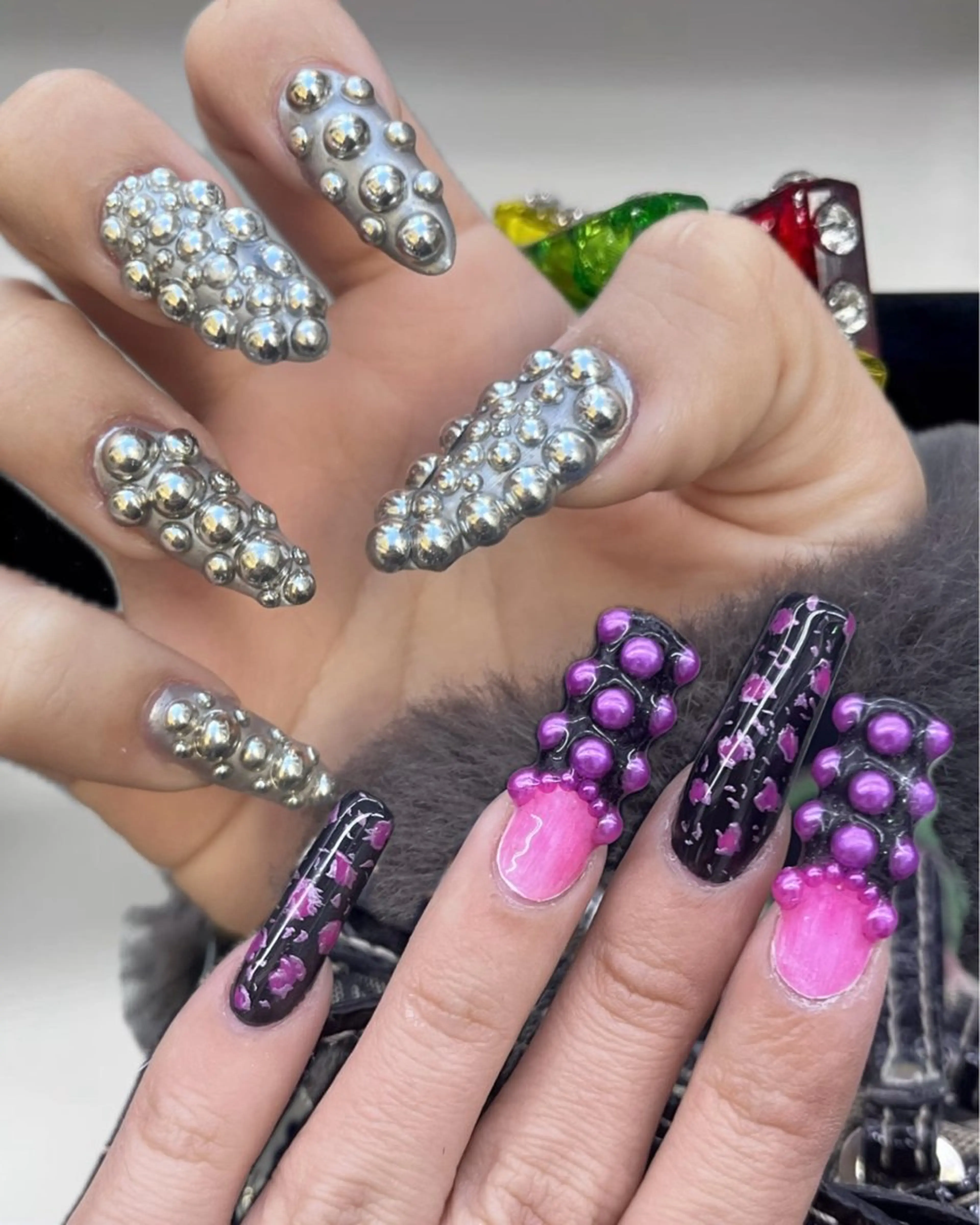 🍓長さだし10本(猫爪可能🐾໊)➕ᗰᗴᗪIᑌᗰ  ꒰ ニュアンス・Oᖴᖴ込 ꒱ 150分の写真