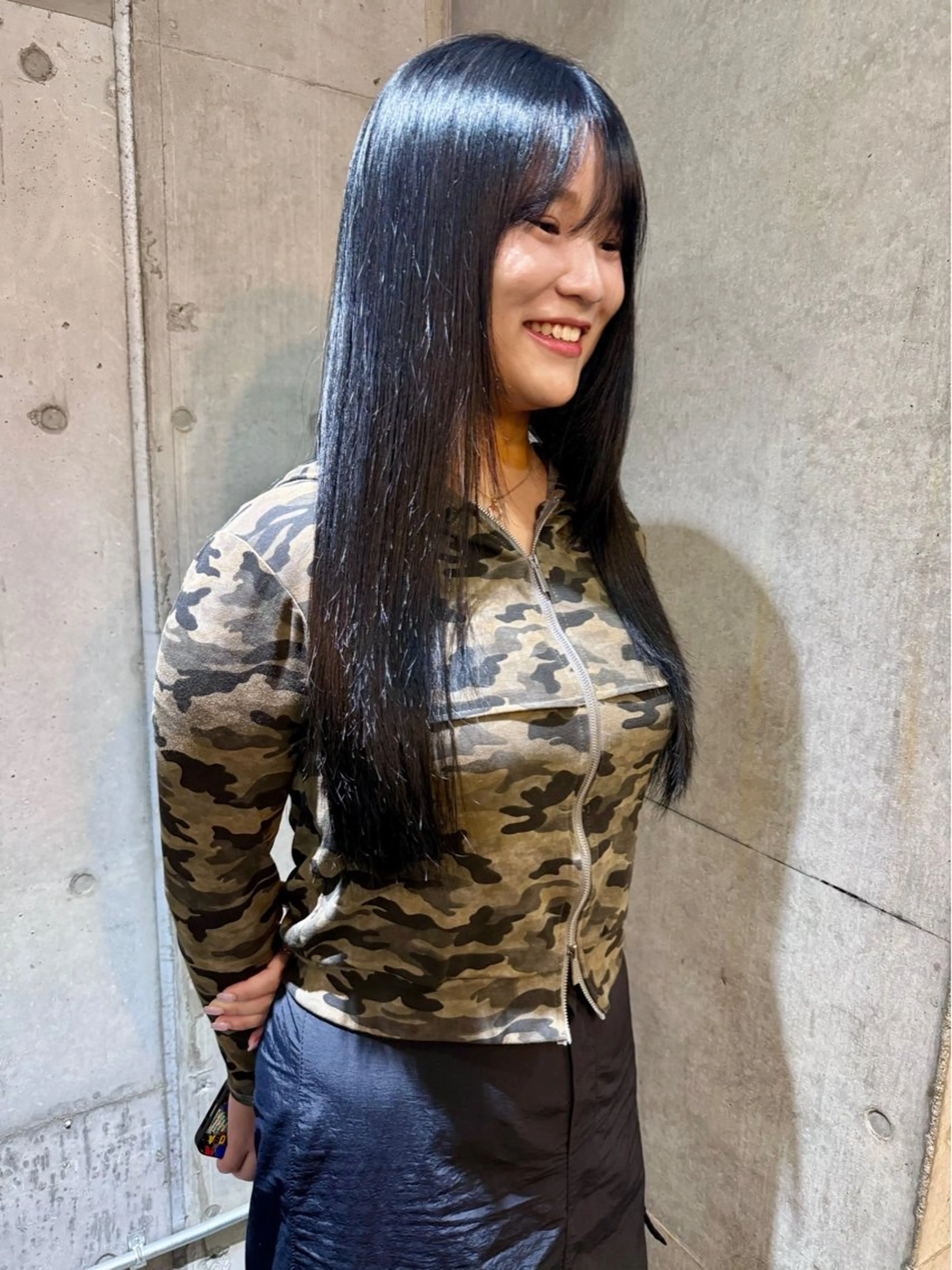 ロング カラー キッズ 黒髪 ブルーカラー ブルーブラック ヘアカラー トリートメント 艶髪/ハイトーン /masami🩵のヘアスタイル