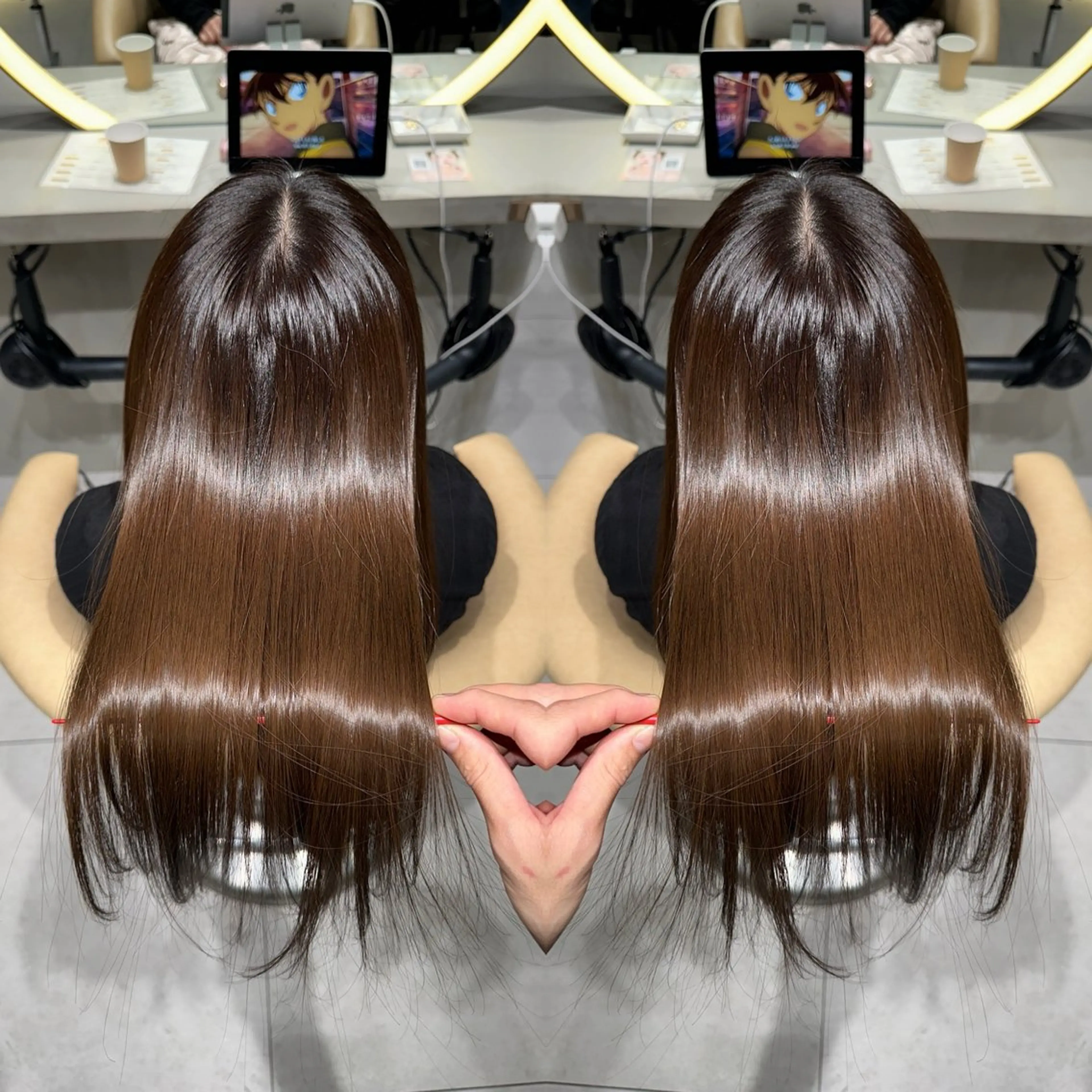 セミロング カット 縮毛矯正 トリートメント ✨髪質改善特化✨副 店長椎葉信乃介のヘアスタイル