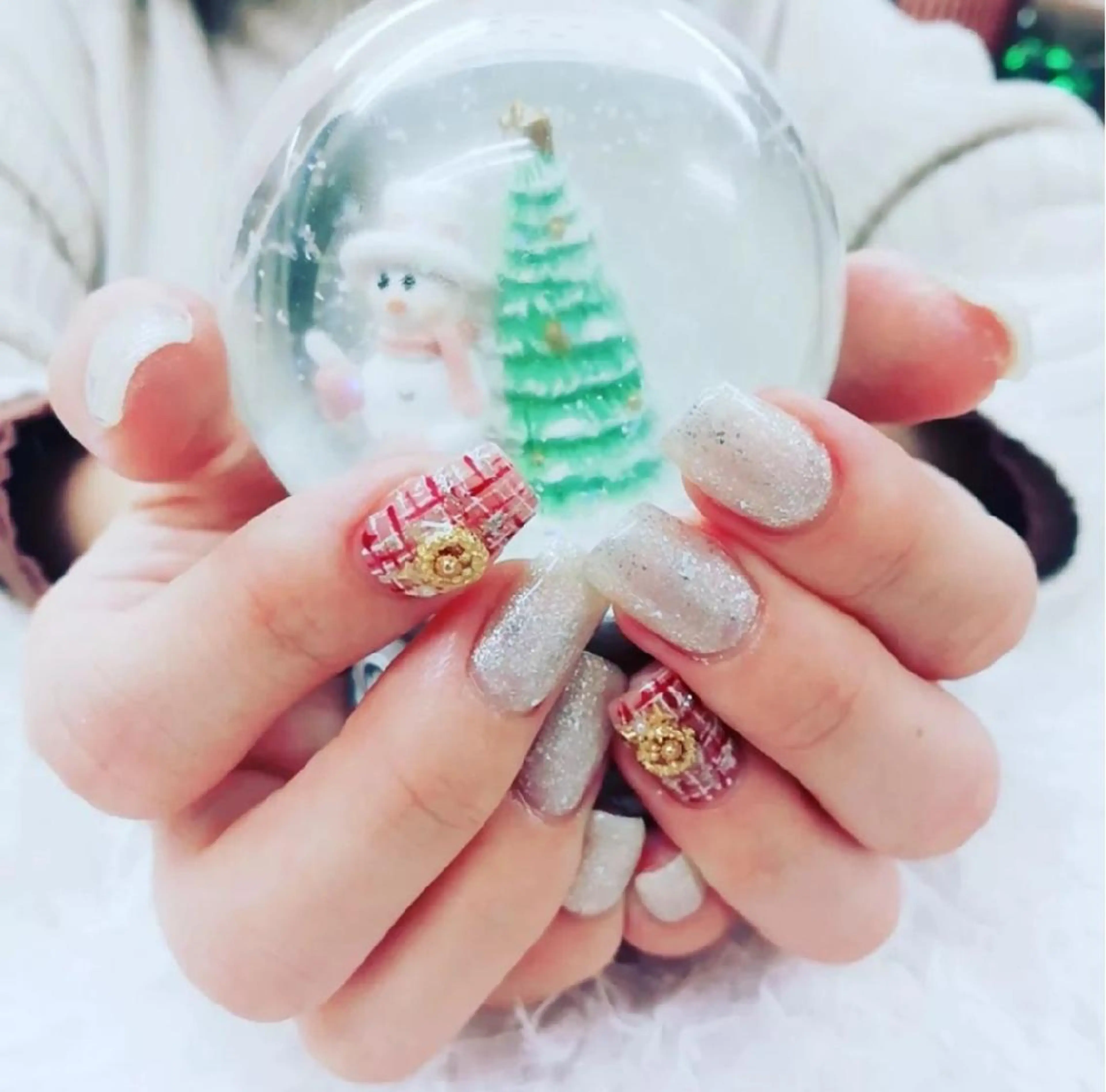 ネイル アートネイル 冬ネイル クリスマス ラピートネイル 美佳のネイルデザイン