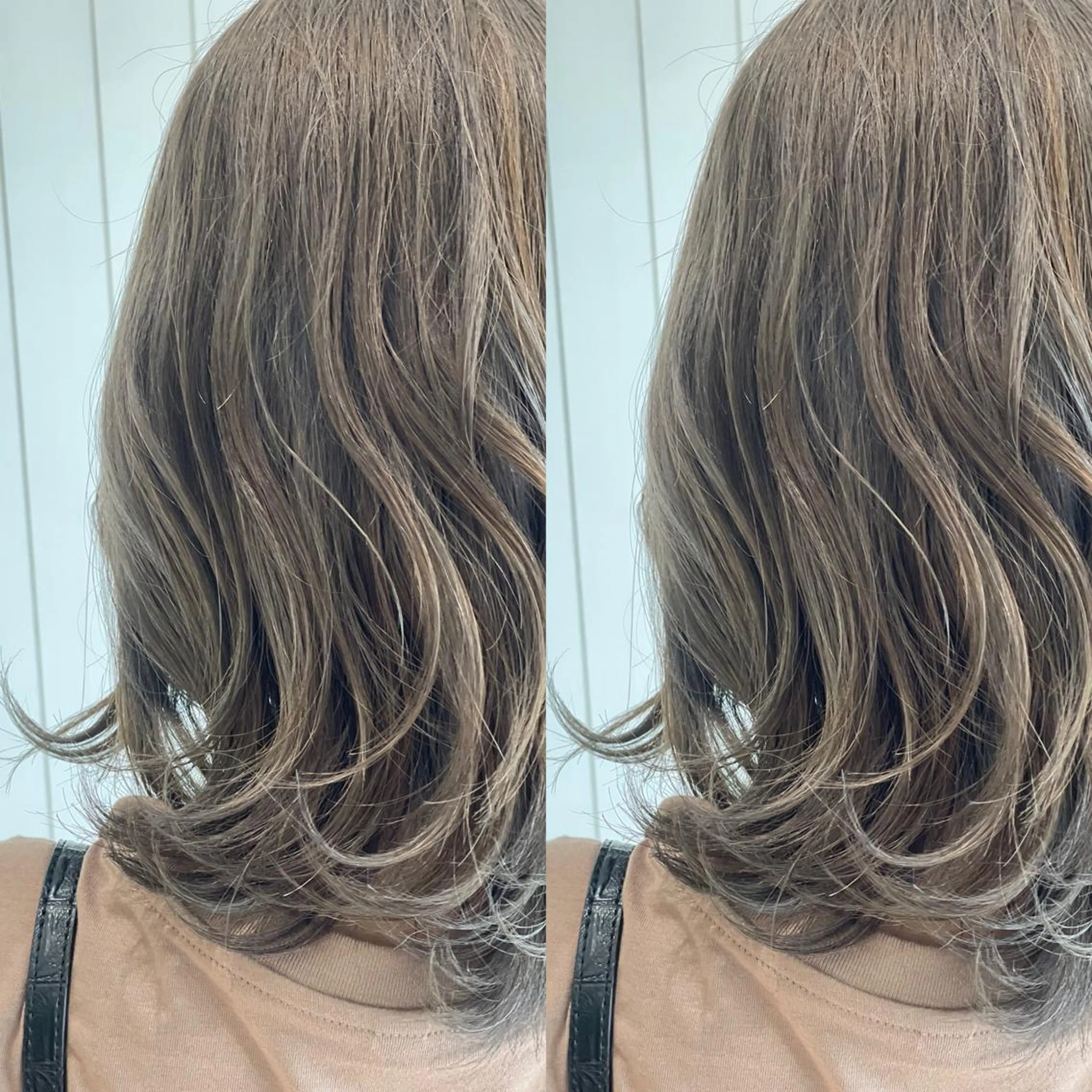 セミロング カラー ベージュカラー ミルクティーベージュ Snaly カラー特化ページのヘアスタイル