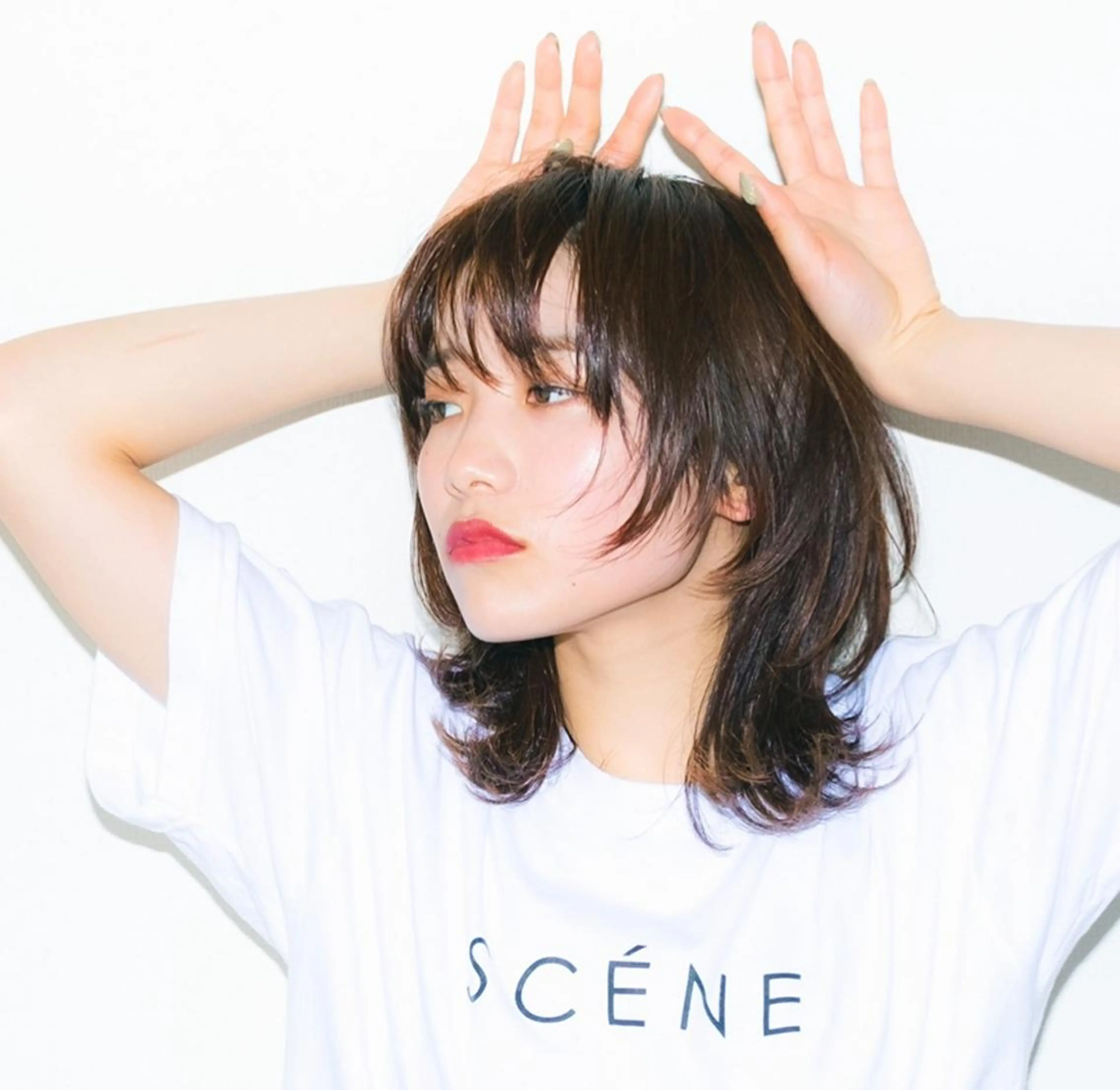 ミディアム カラー ミディアムパーマ エクステ レイヤーカット 似合わせカット トリートメント カット ヘアカラー パーマ トリートメント 水口 英里のヘアスタイル