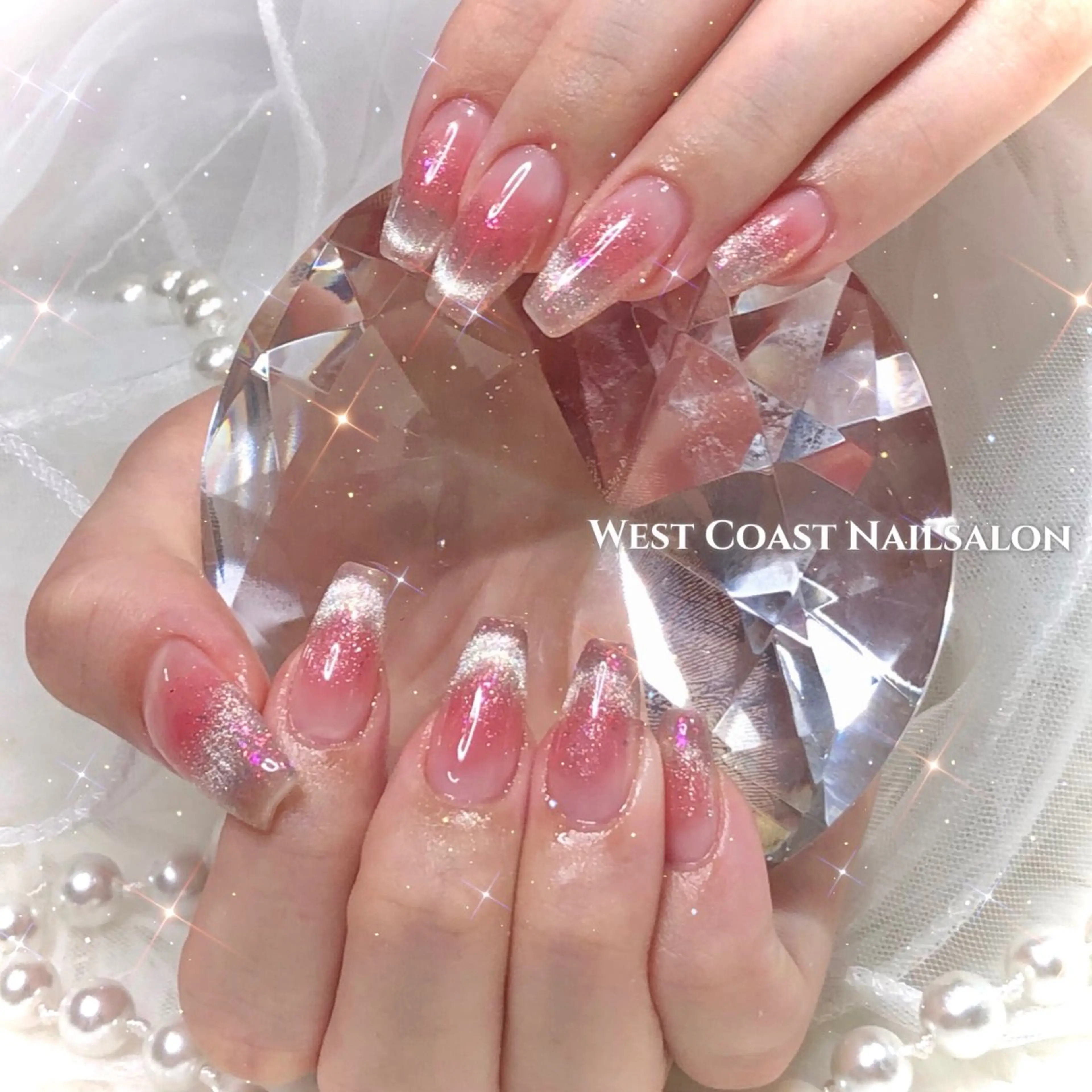 ネイル ハンドネイル ハンドケア リボン、ガーリー パーツ放題専門店のネイルデザイン