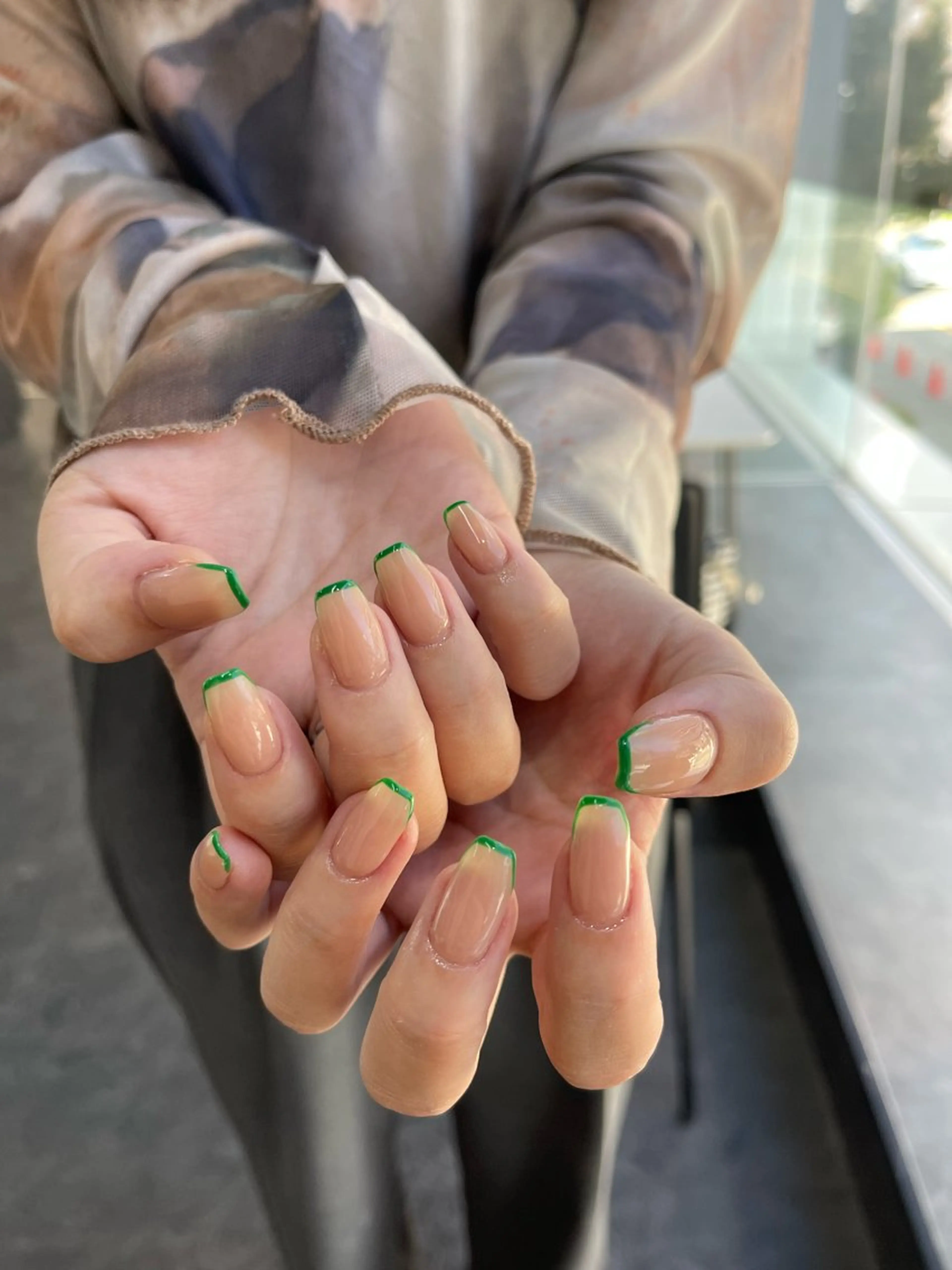 ネイル フレンチネイル マグネットネイル ニュアンスネイル ワンカラーネイル ハンドネイル GRANDE大須 Cecil💜のネイルデザイン