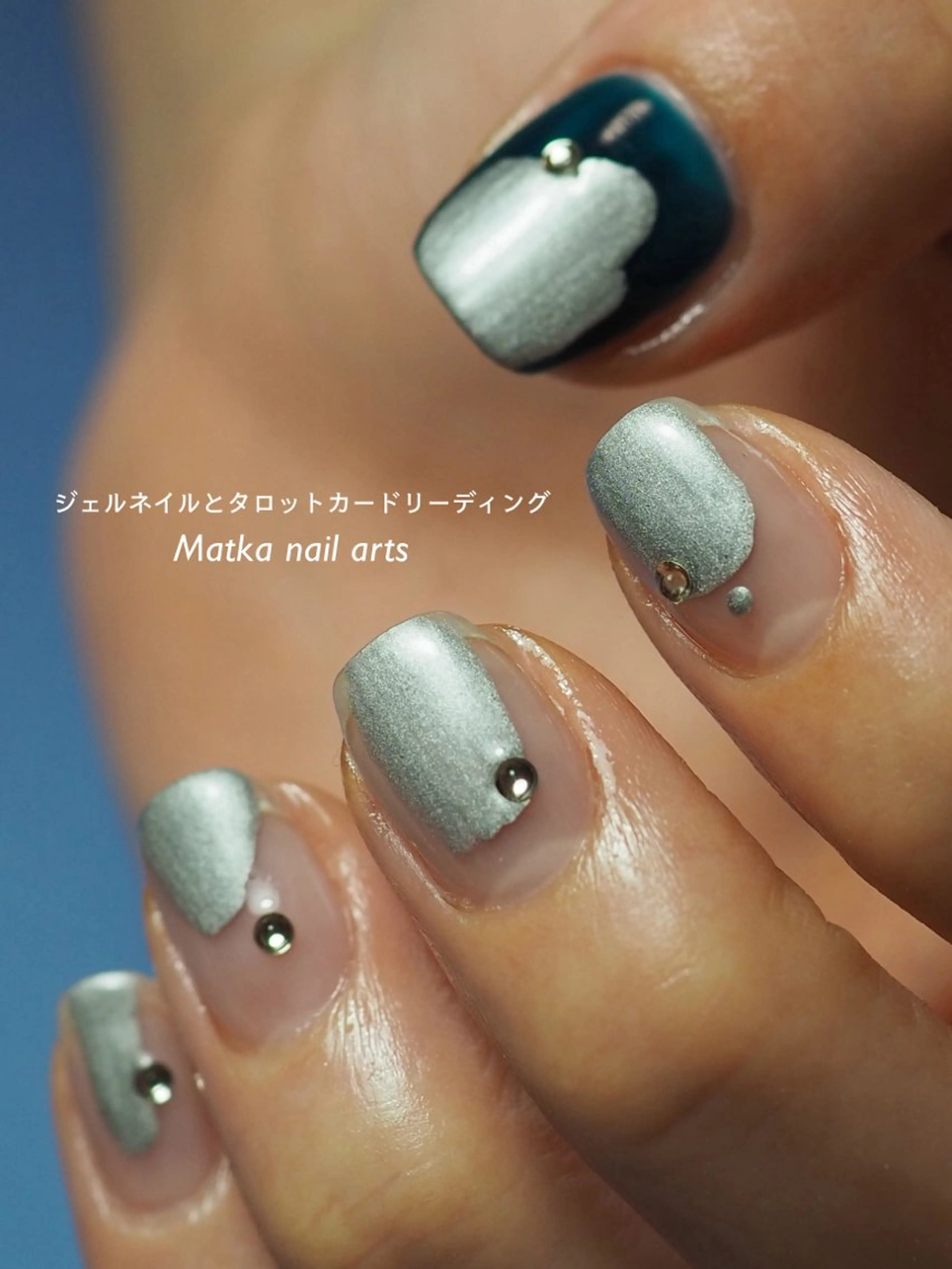 ネイル ネイビー シルバー ネイルとタロット/ ユウのその他イメージ