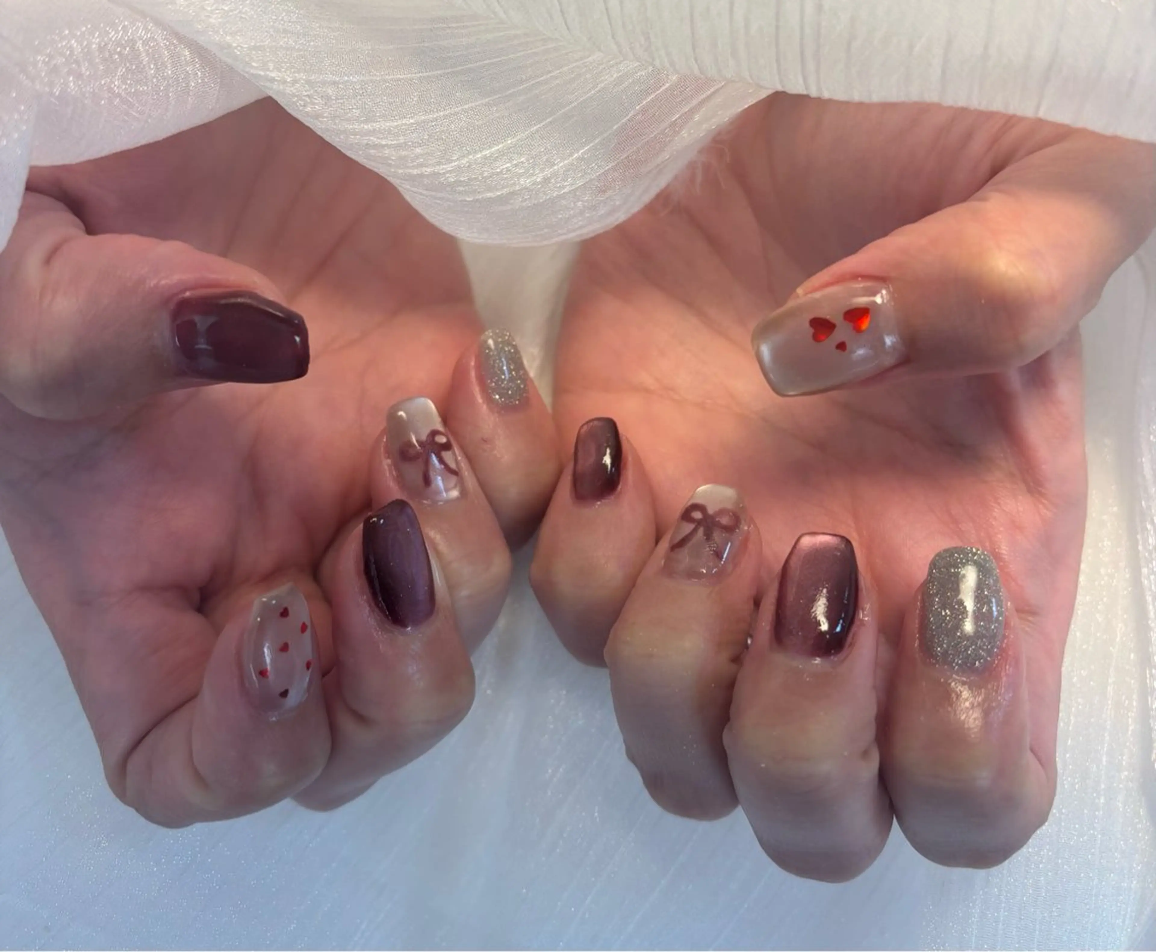 ネイル フラッシュネイル フットネイル フレンチネイル ジェルネイル ガラスフレンチ ハンドネイル Nail salon Natulalのネイルデザイン