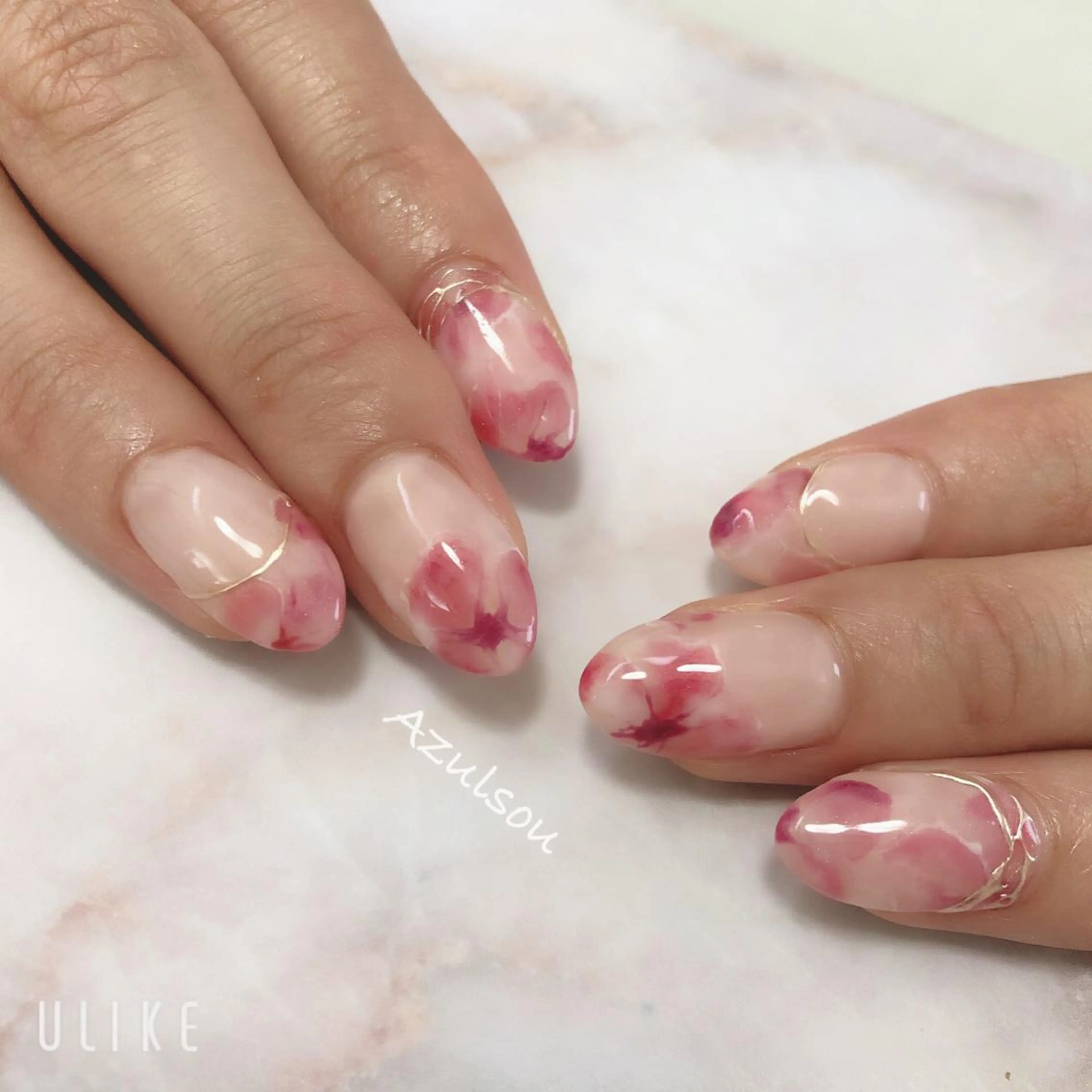 ネイル アートネイル フラワーネイル ジェルネイル 韓国ネイル ミラーネイル Azulsou 廣川愛のネイルデザイン