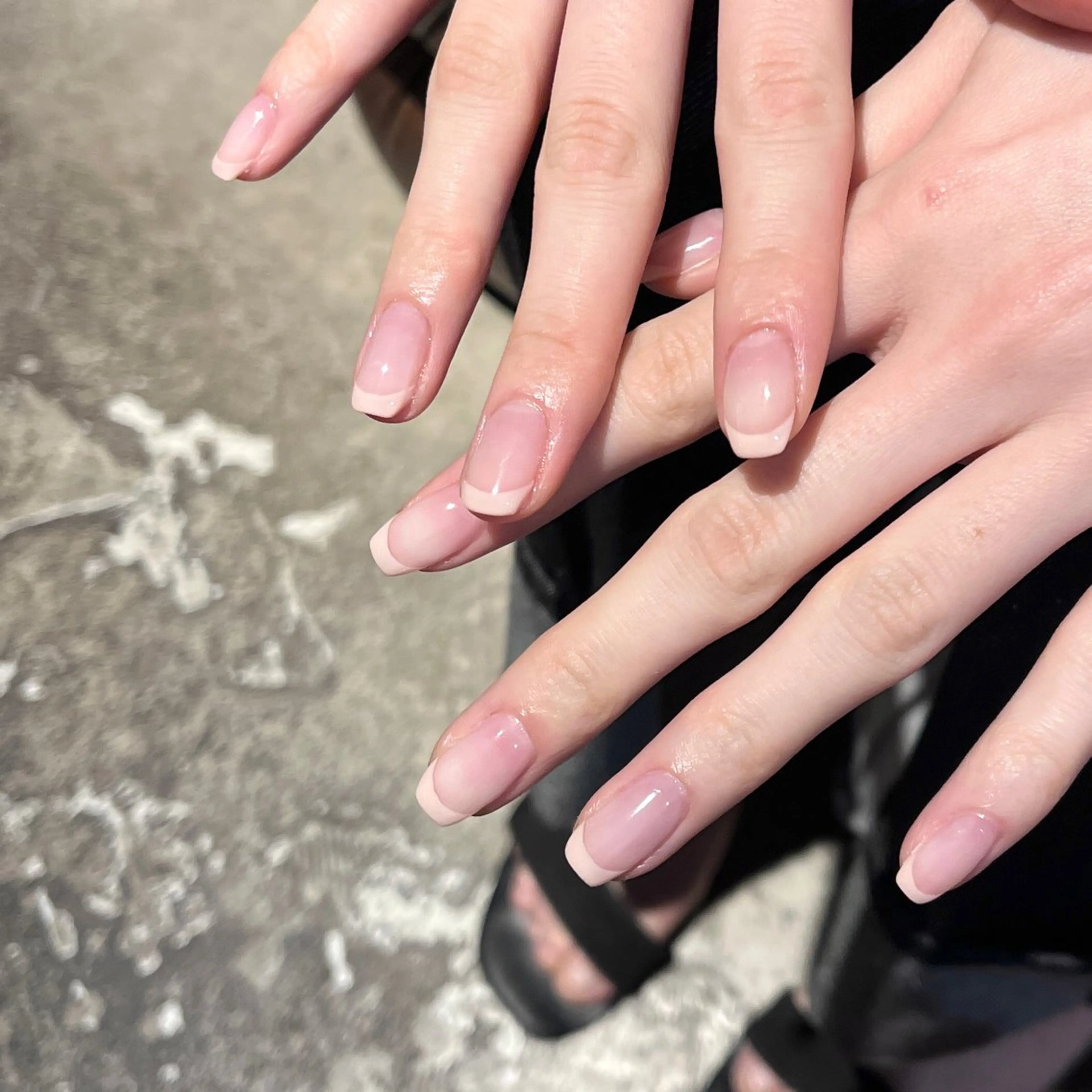 ネイル フレンチネイル ピンク NORAmanaka /渋谷⟡.·*.のネイルデザイン