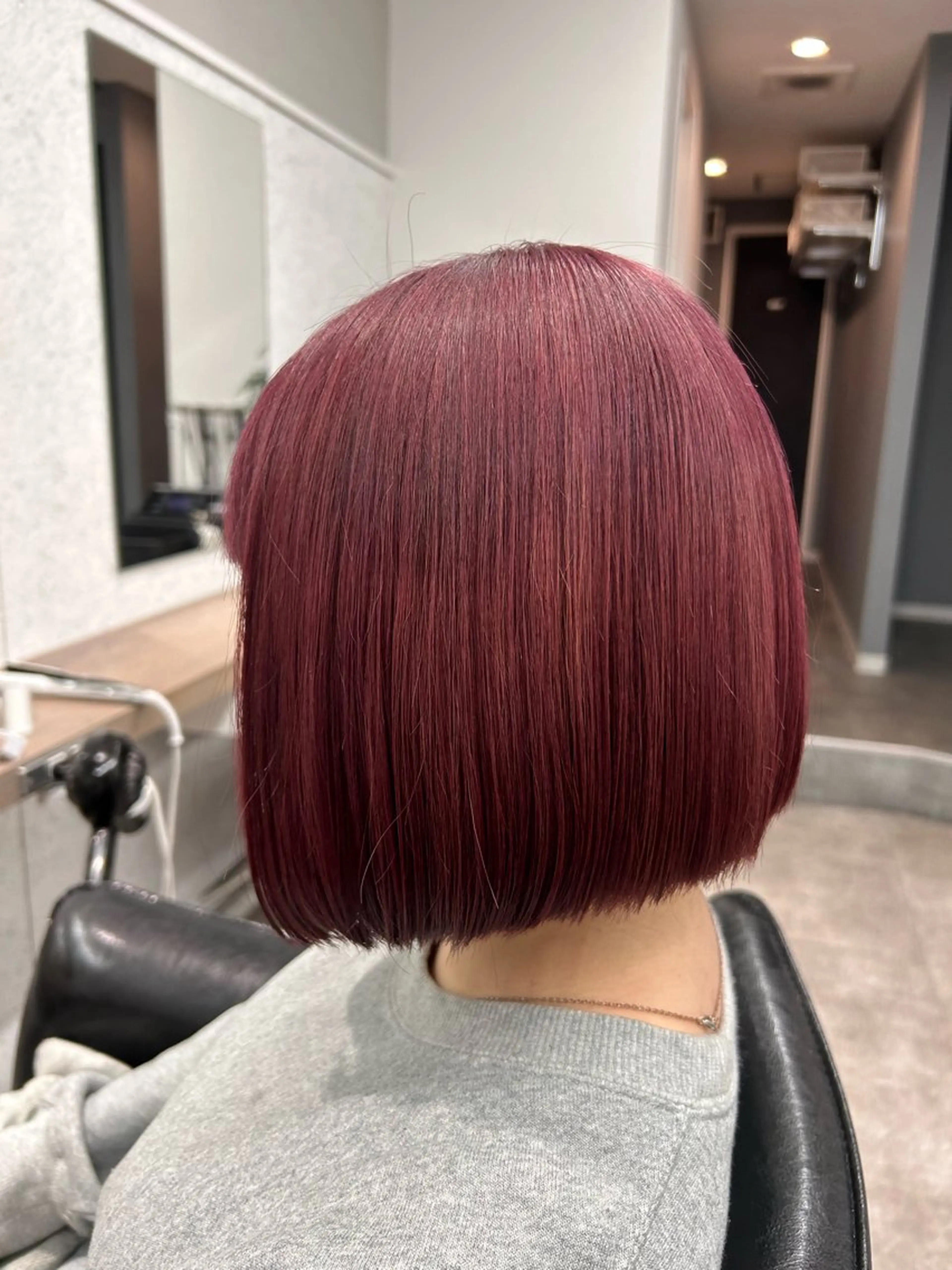 ミディアム ボブ ヘアカラー トリートメント ボブ/透明感カラー/ 髪質改善/🌙/ルナのヘアスタイル