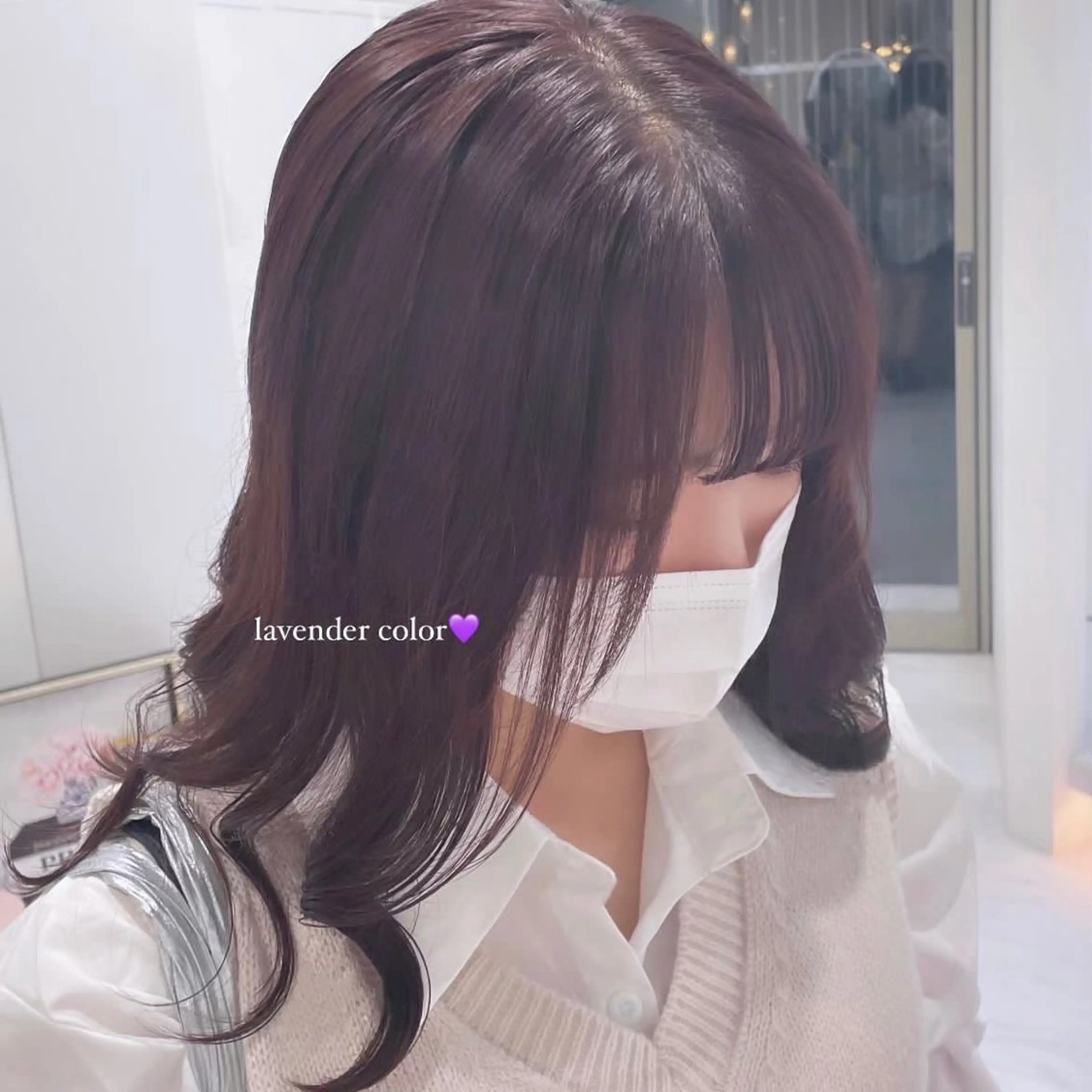 ミディアム カラー ピンクカラー 𝑚𝑖𝑤𝑎 /名駅/透明感カラーのヘアスタイル