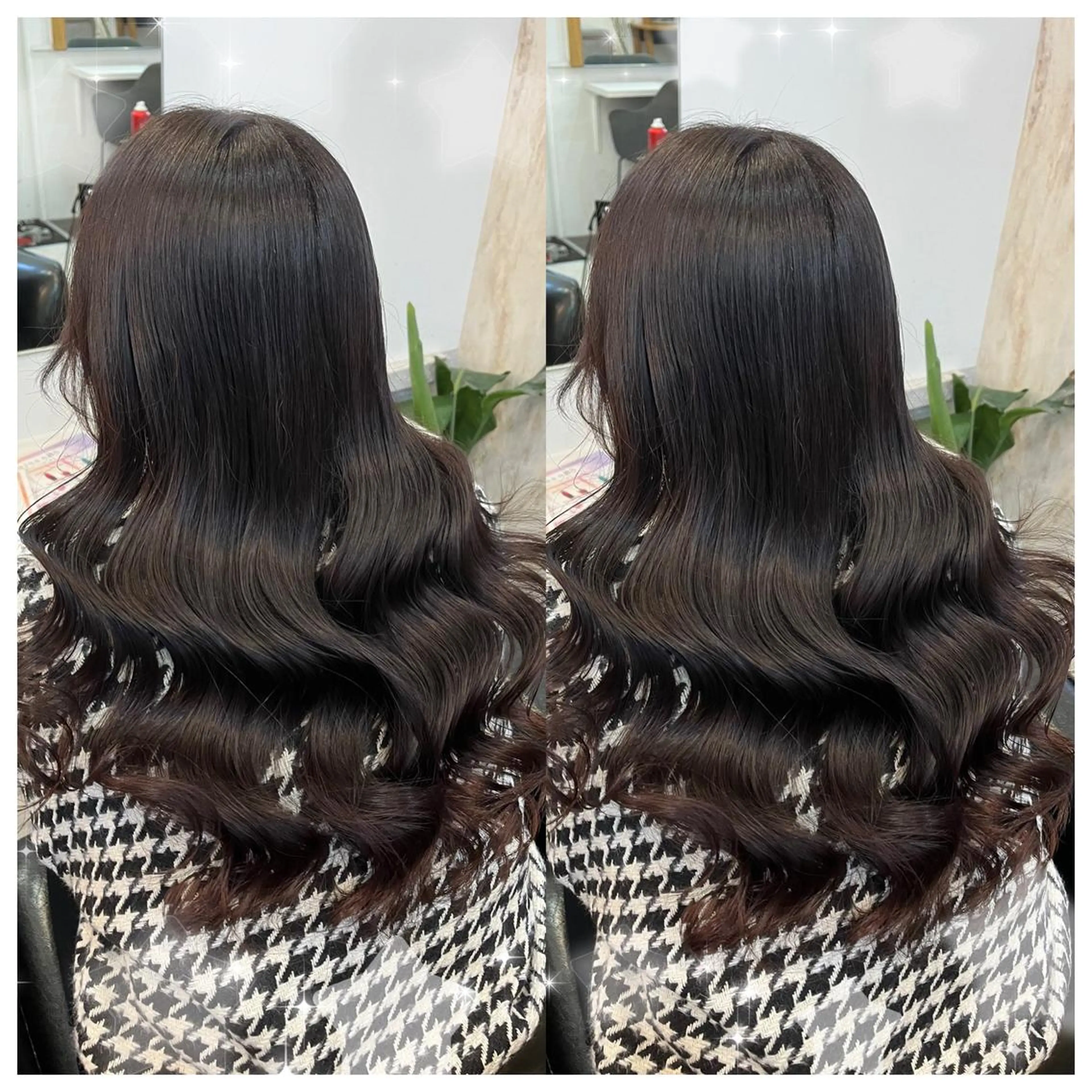 セミロング カラー シールエクステ バレイヤージュ 黒髪 ブリーチ ブルーカラー セキグチ💞 lilaのマツエク・マツパデザイン