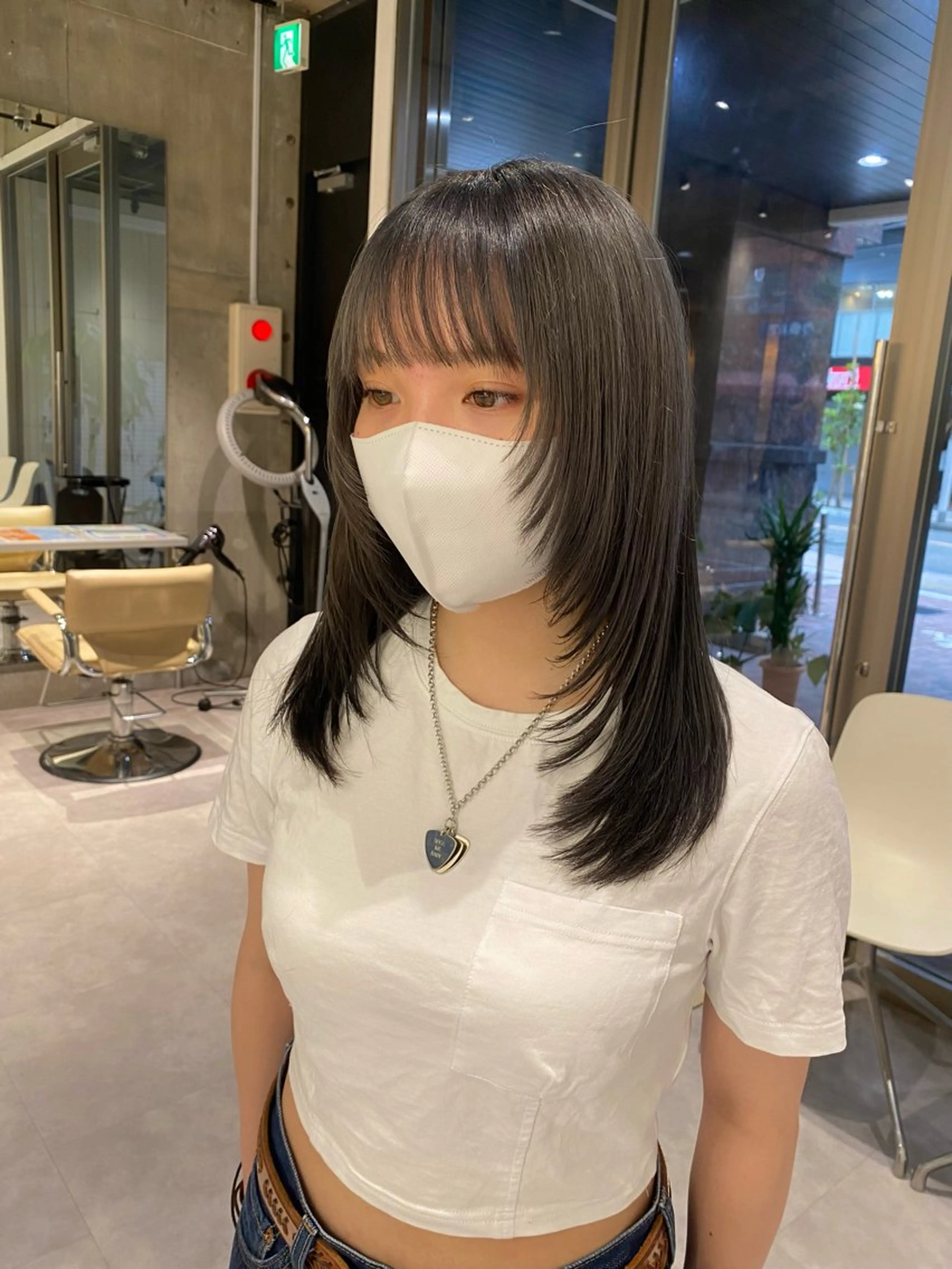 セミロング 顔まわりレイヤー 顔周りカット レイヤーカット カット mina🪐立川駅/ レイヤー/ボブのヘアスタイル