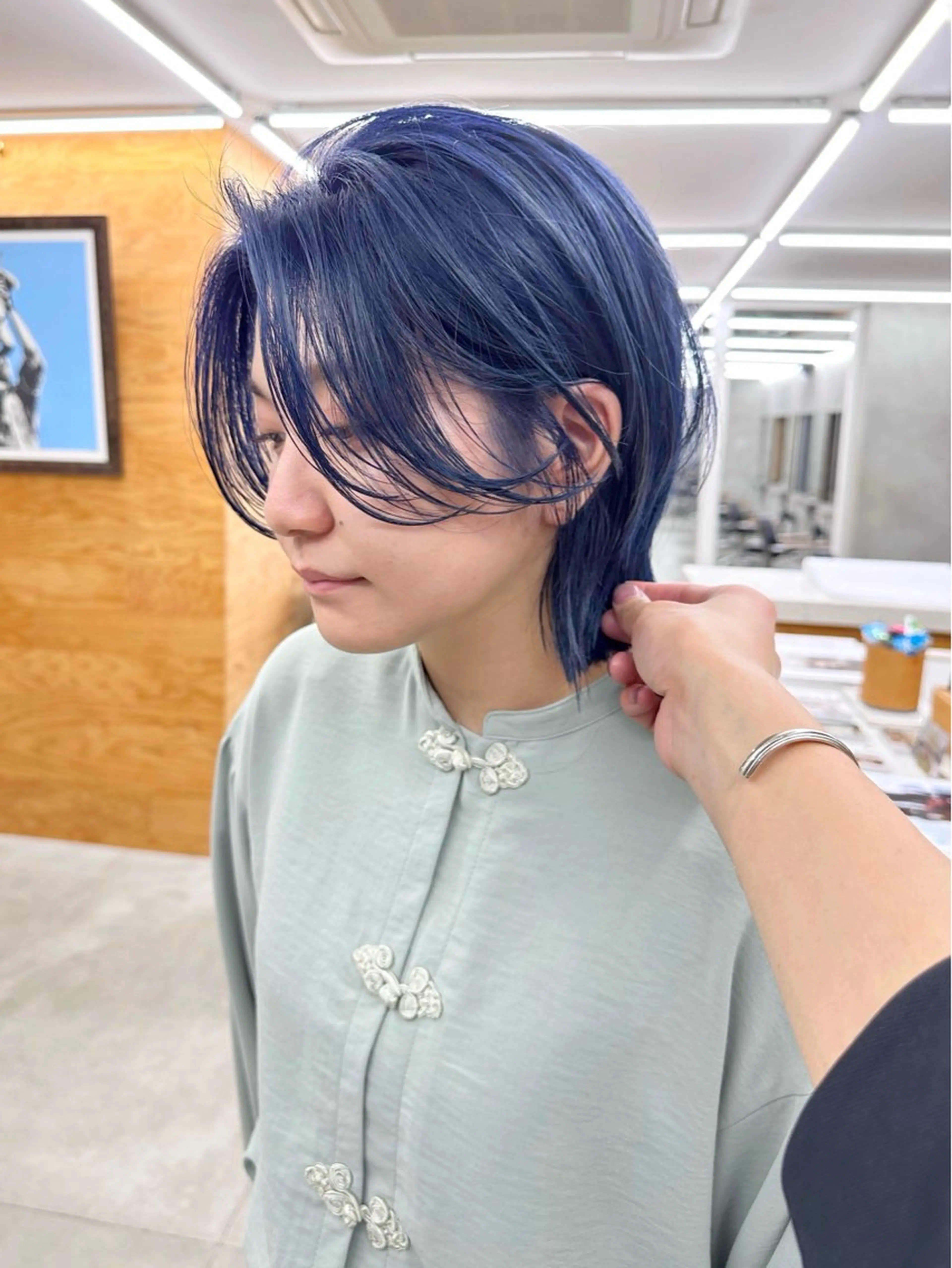 ショート カラー ブルーカラー カット ヘアカラー パーマ /レイヤー 榛地渉馬 /矢場町のヘアスタイル