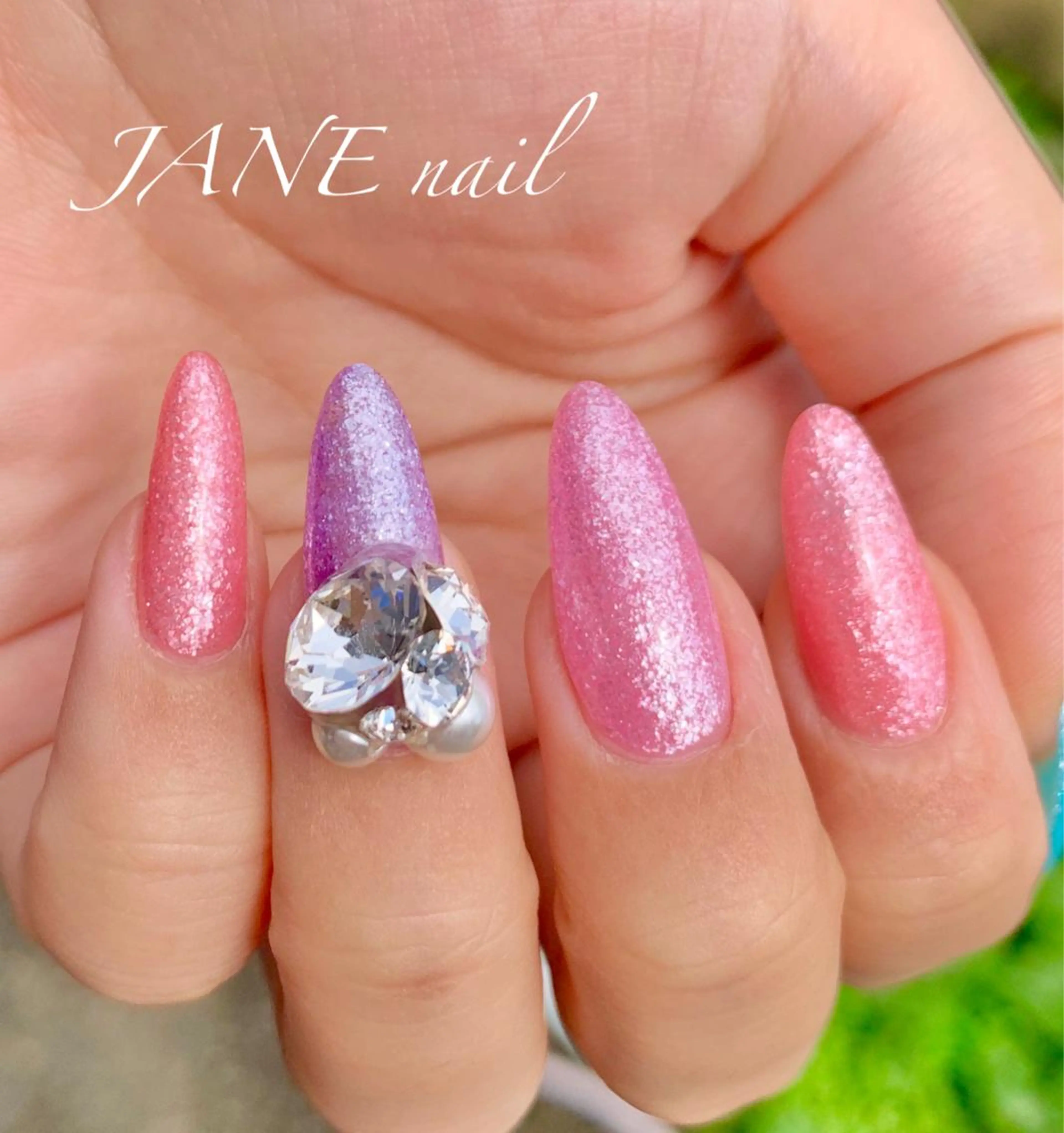 ネイル フットネイル キラキラネイル ラメ(グリッター) ワンカラーネイル Nail Salon JANEのネイルデザイン