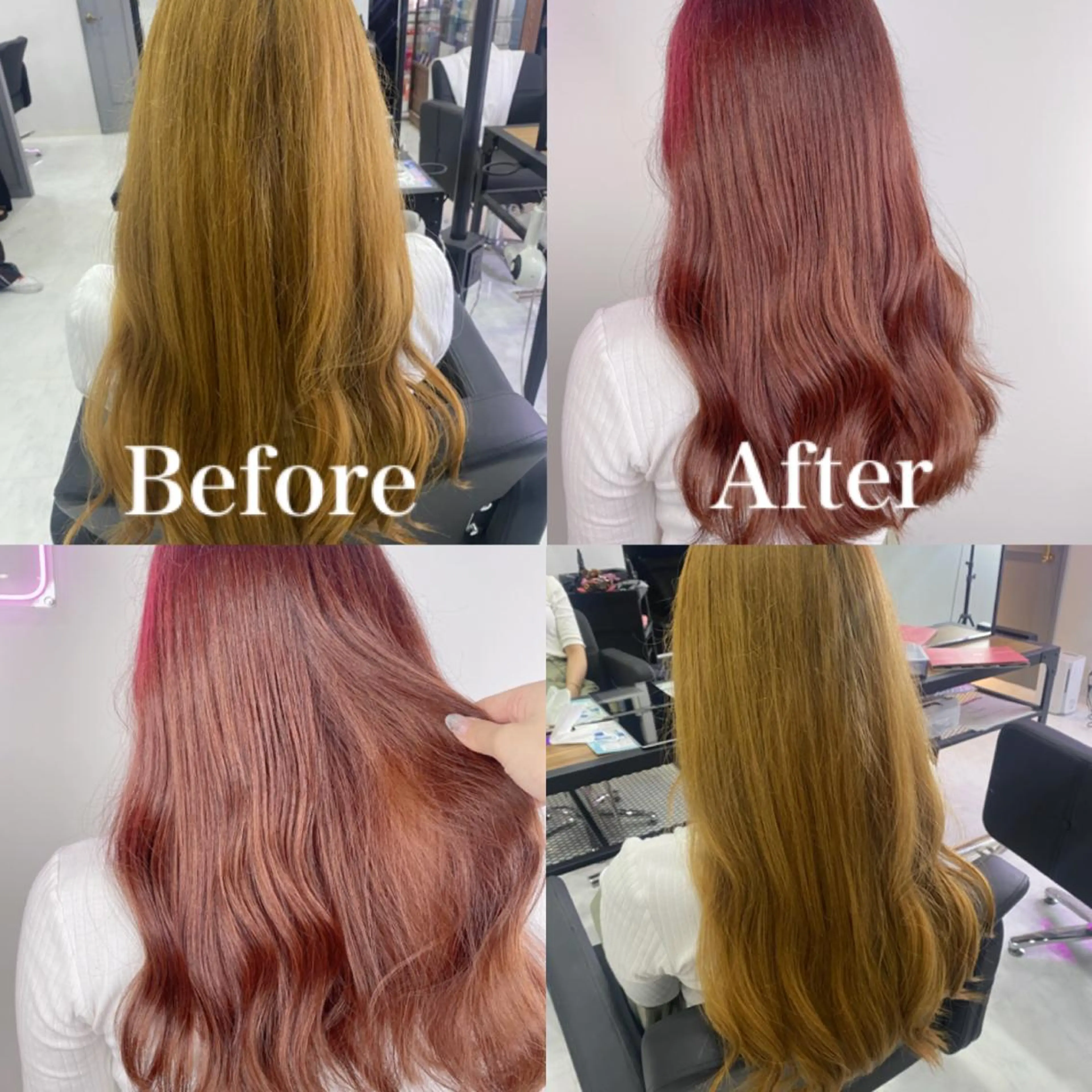 ロング カラー ブリーチ ピンクカラー カット ヘアカラー トリートメント 髪質改善×矯正🫧 韓国ヘアasamiのヘアスタイル