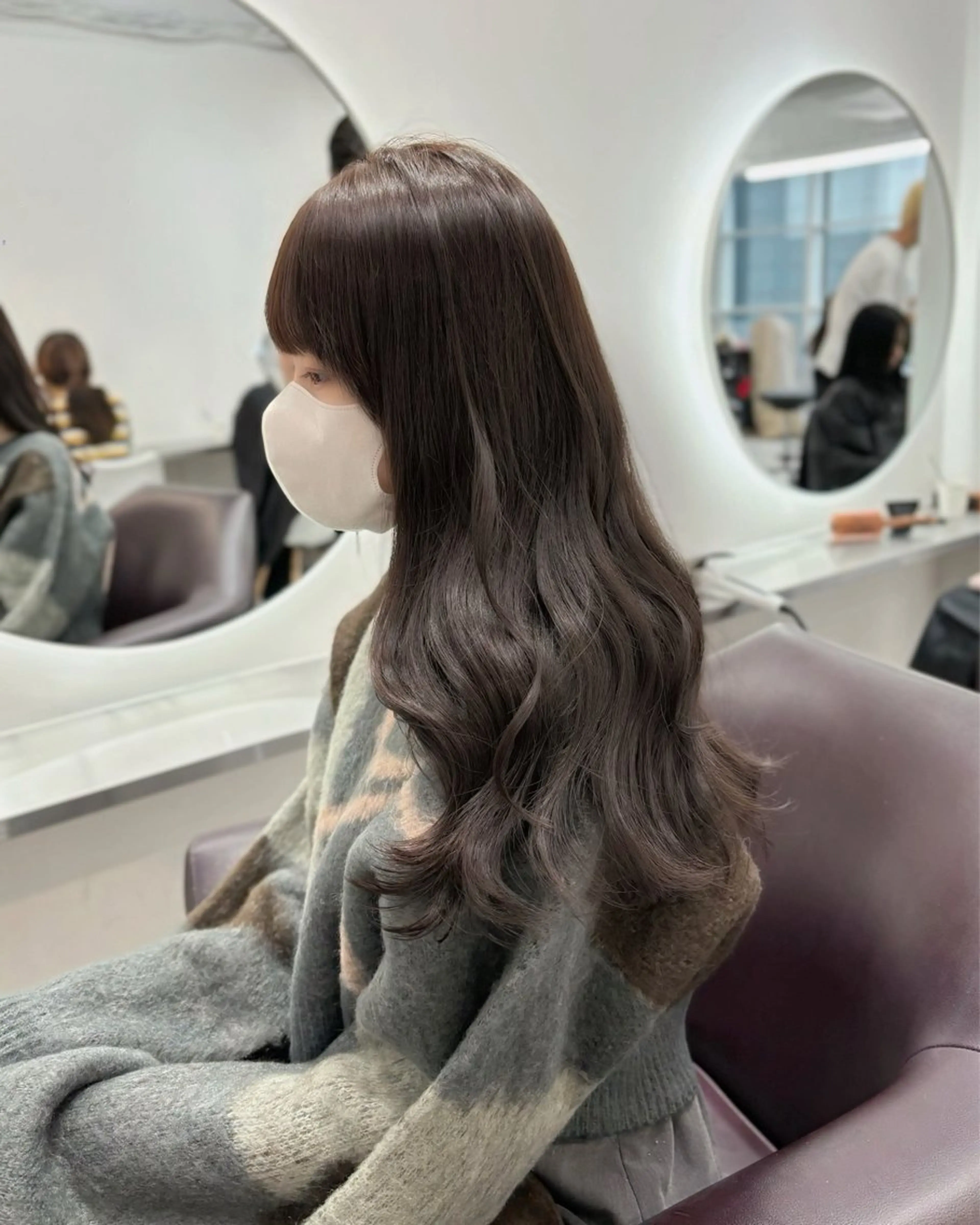 セミロング カラー パーマ ヘアアレンジ グレージュ ラベンダーカラー ラベンダーグレージュ ラベンダーグレー ヘアカラー トリートメント ヘアセット 🌸グレージュ/ ベージュ🌸yutaのヘアスタイル