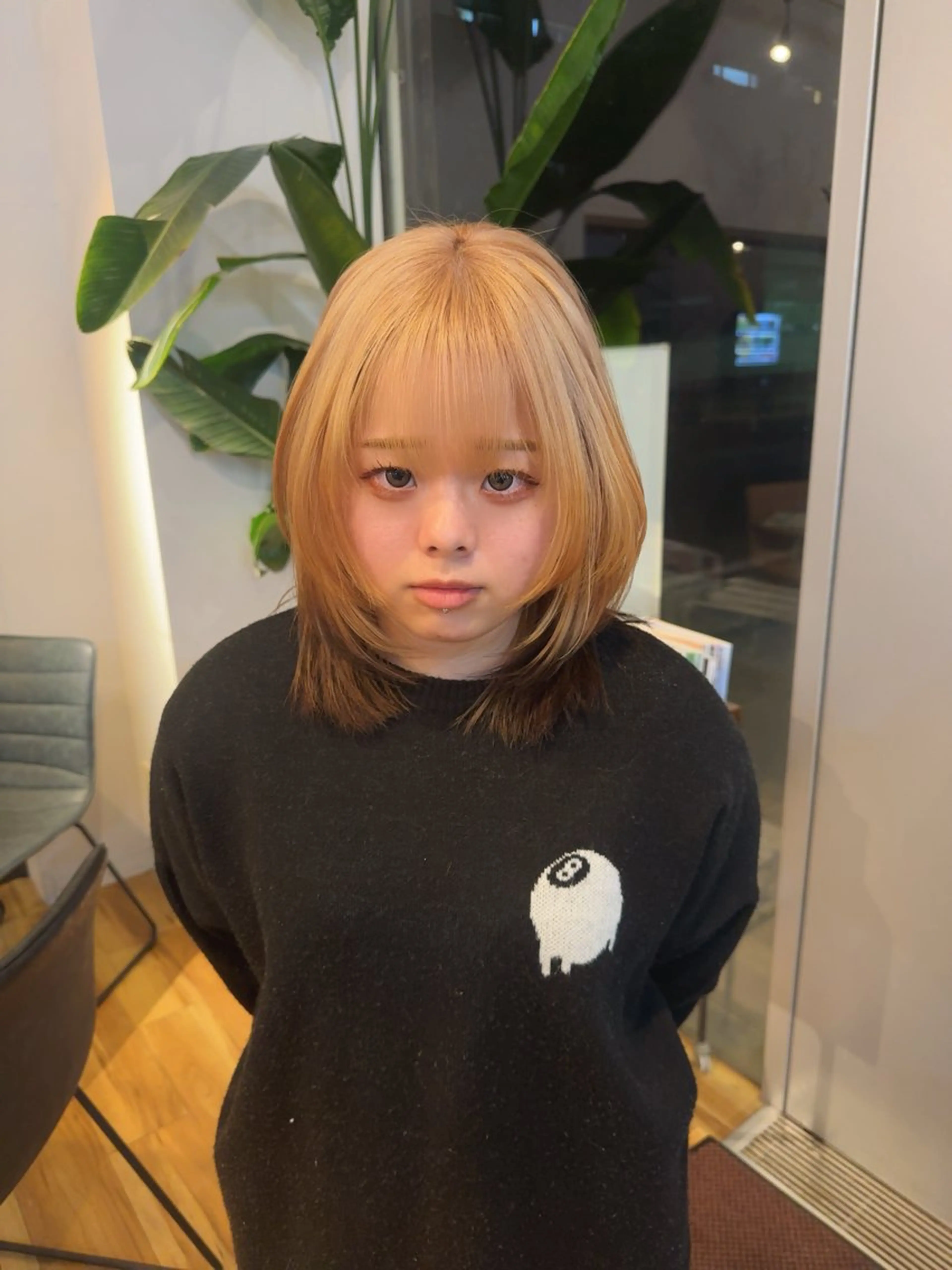 ミディアム 顔まわりレイヤー 顔周りカット レイヤーカット 大原 正寛のヘアスタイル