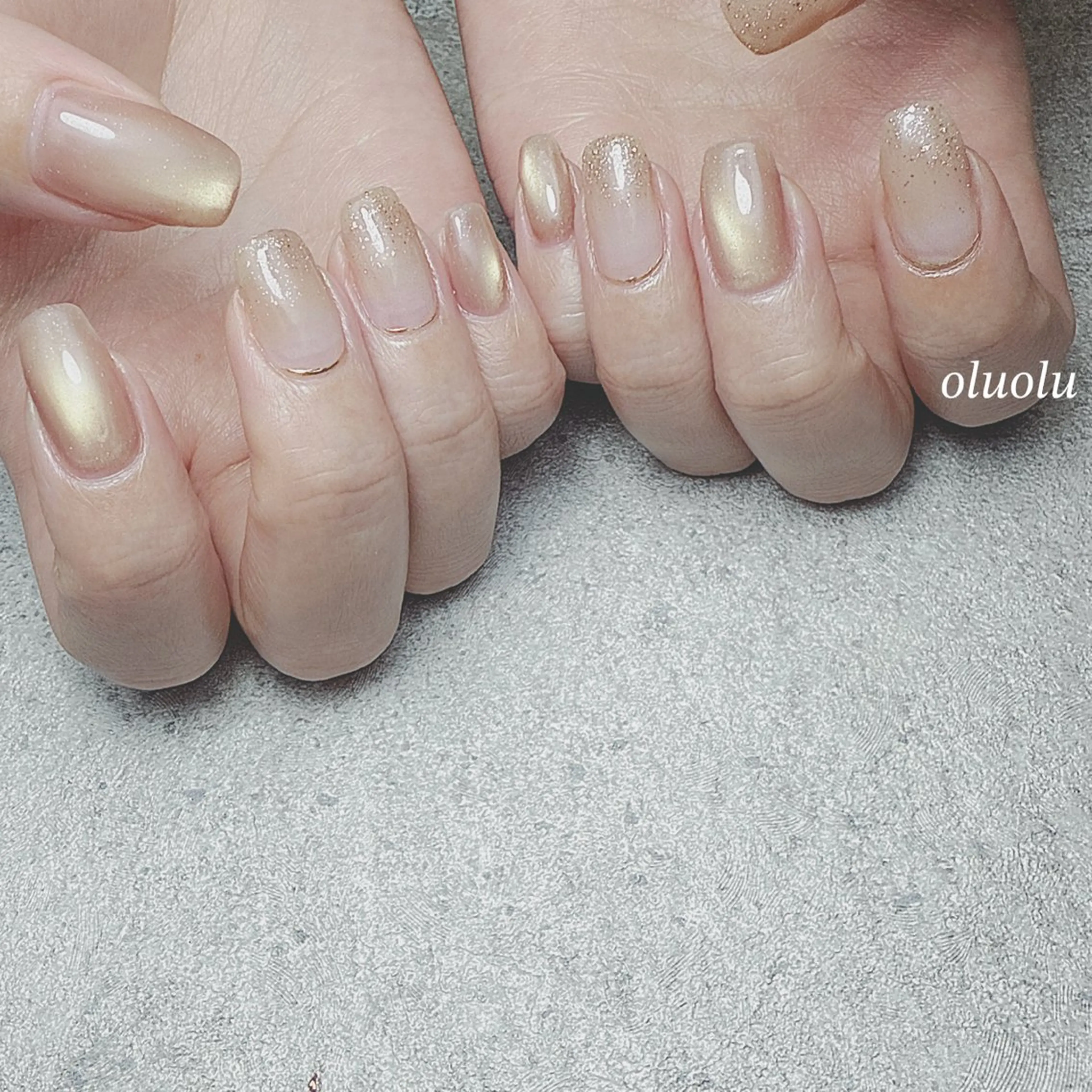 ネイル ブラウン フラッシュネイル キラキラネイル マグネットネイル ハンドネイル 大村 紬華のネイルデザイン