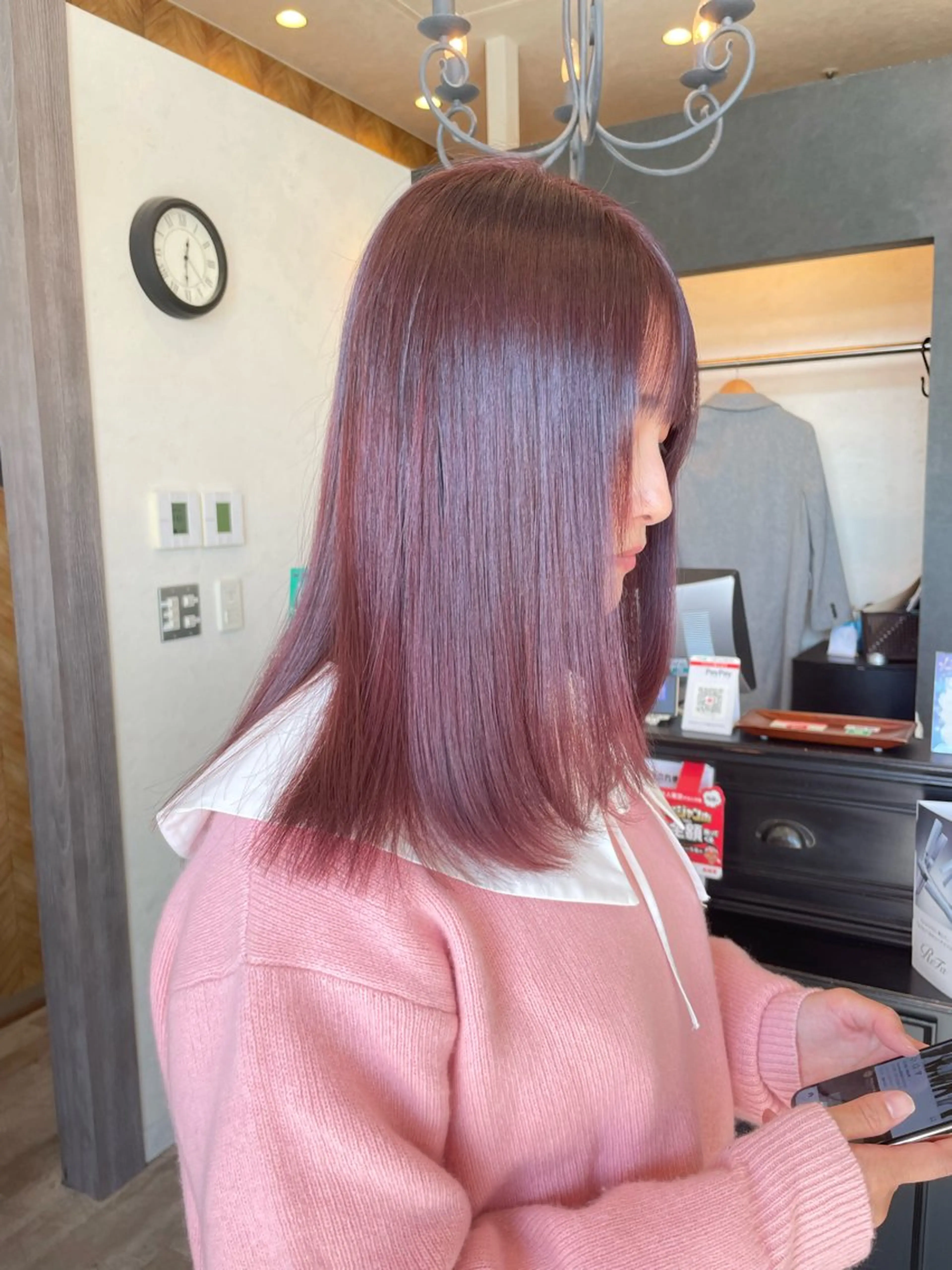 ミディアム カット ヘアカラー トリートメント 田中   麗彩也のヘアスタイル