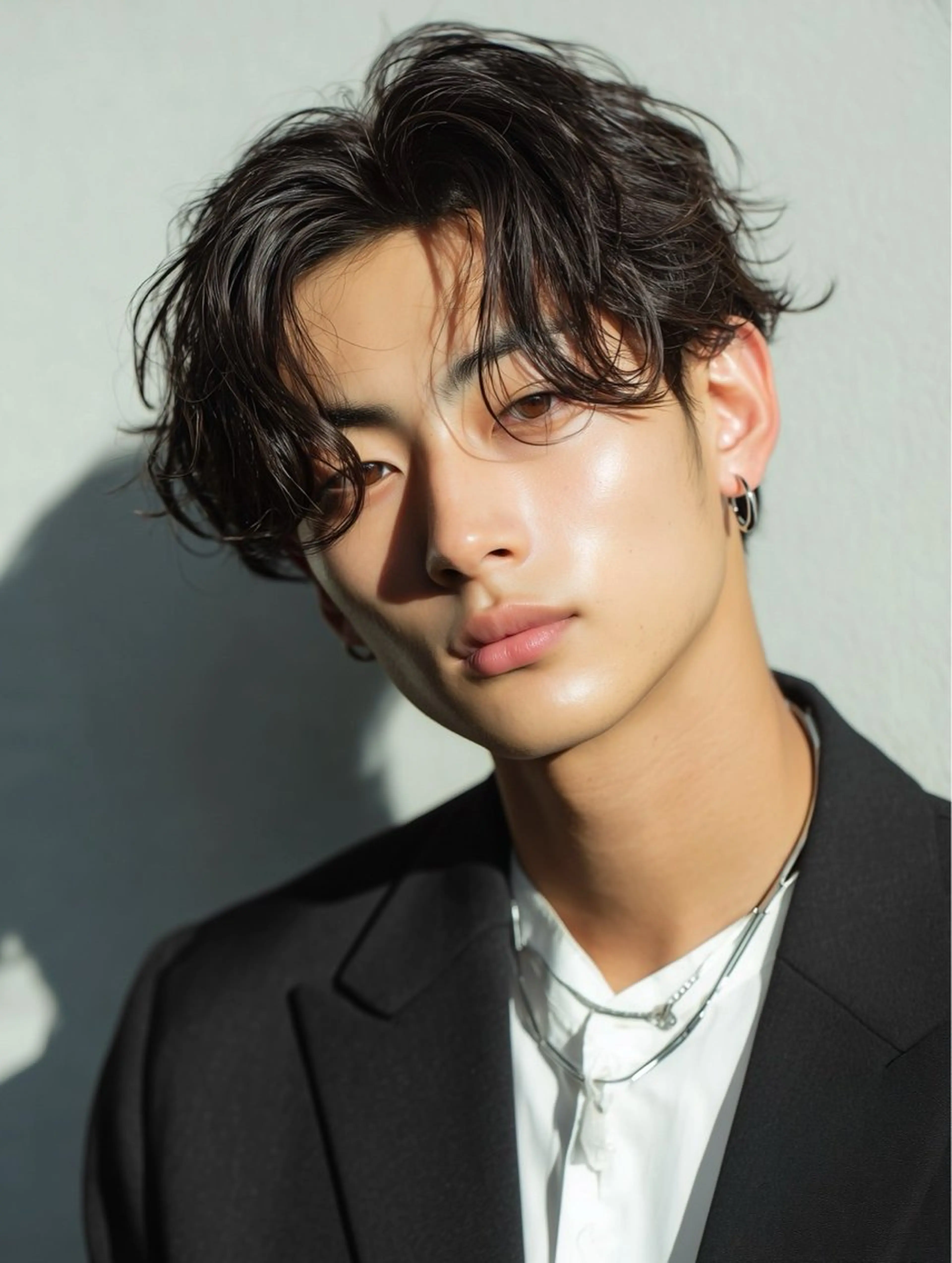 ミディアム カラー パーマ メンズ 青野 有雅のヘアスタイル