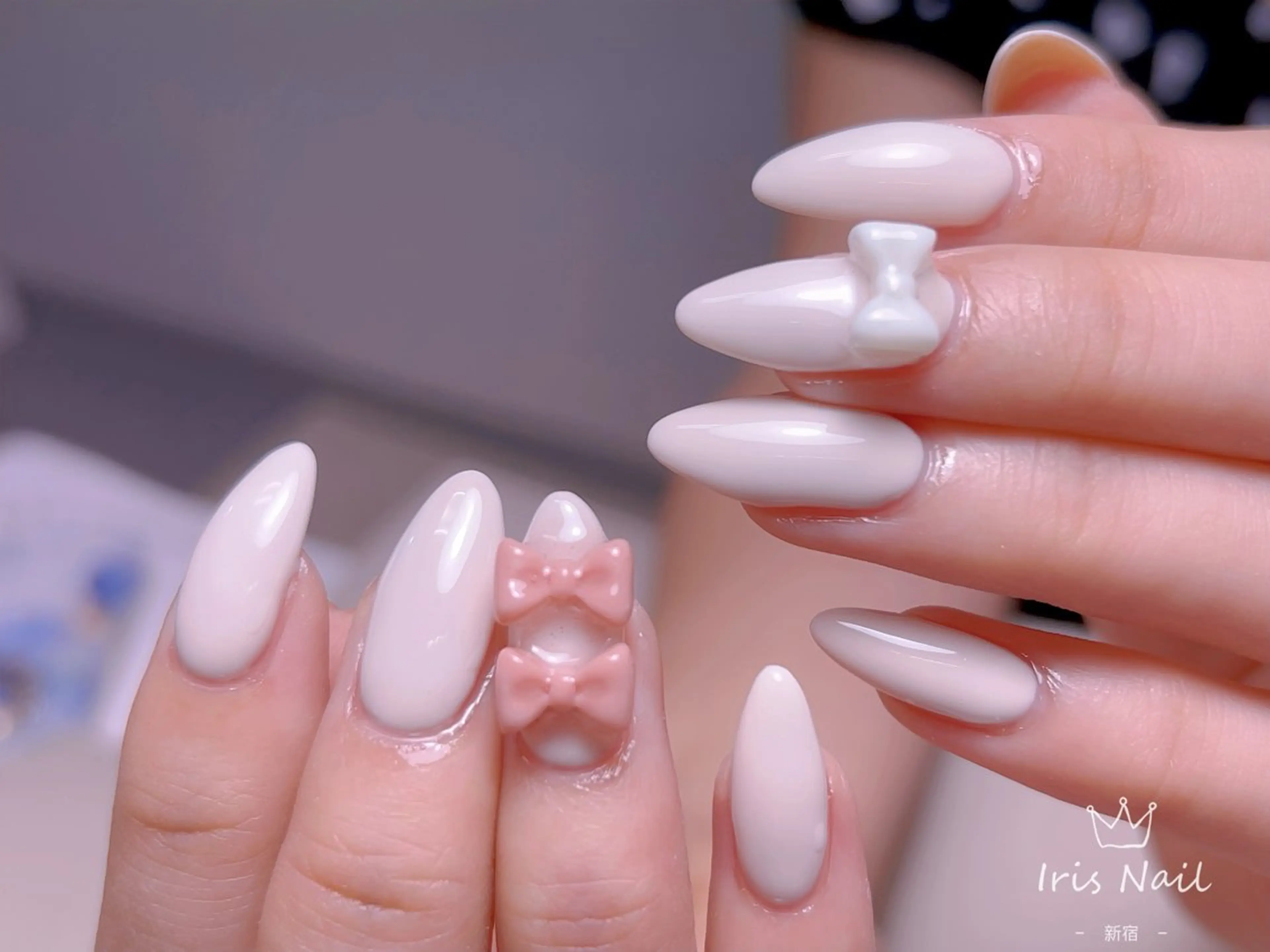 ネイル フレンチネイル ジェルネイル グラデーション 韓国ネイル マグネットネイル ハンドネイル 【長さ出し】 IRIS NAILのネイルデザイン