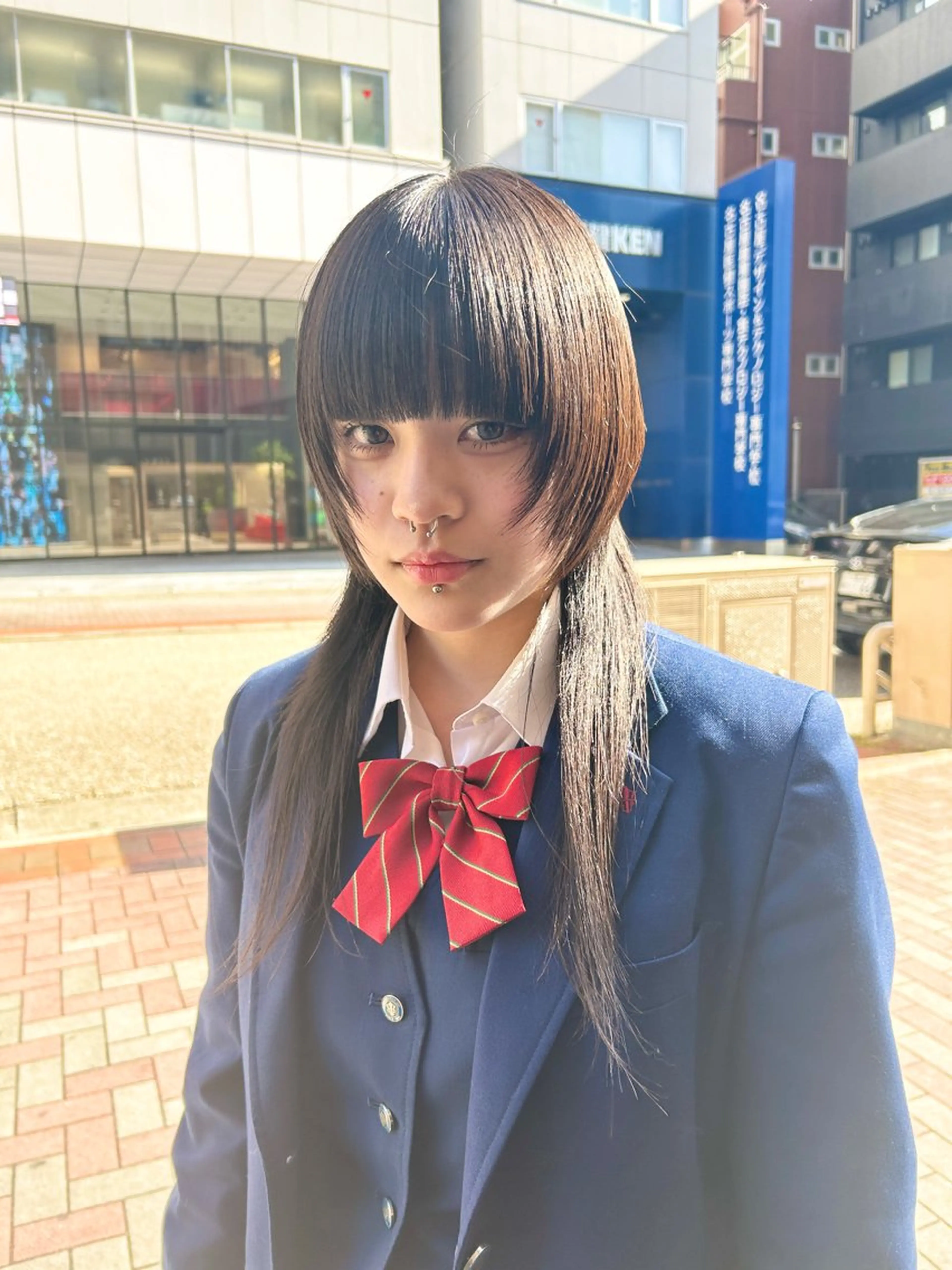 セミロング ウルフカット カット ハイトーン/ ウルフ/suzuhaのヘアスタイル