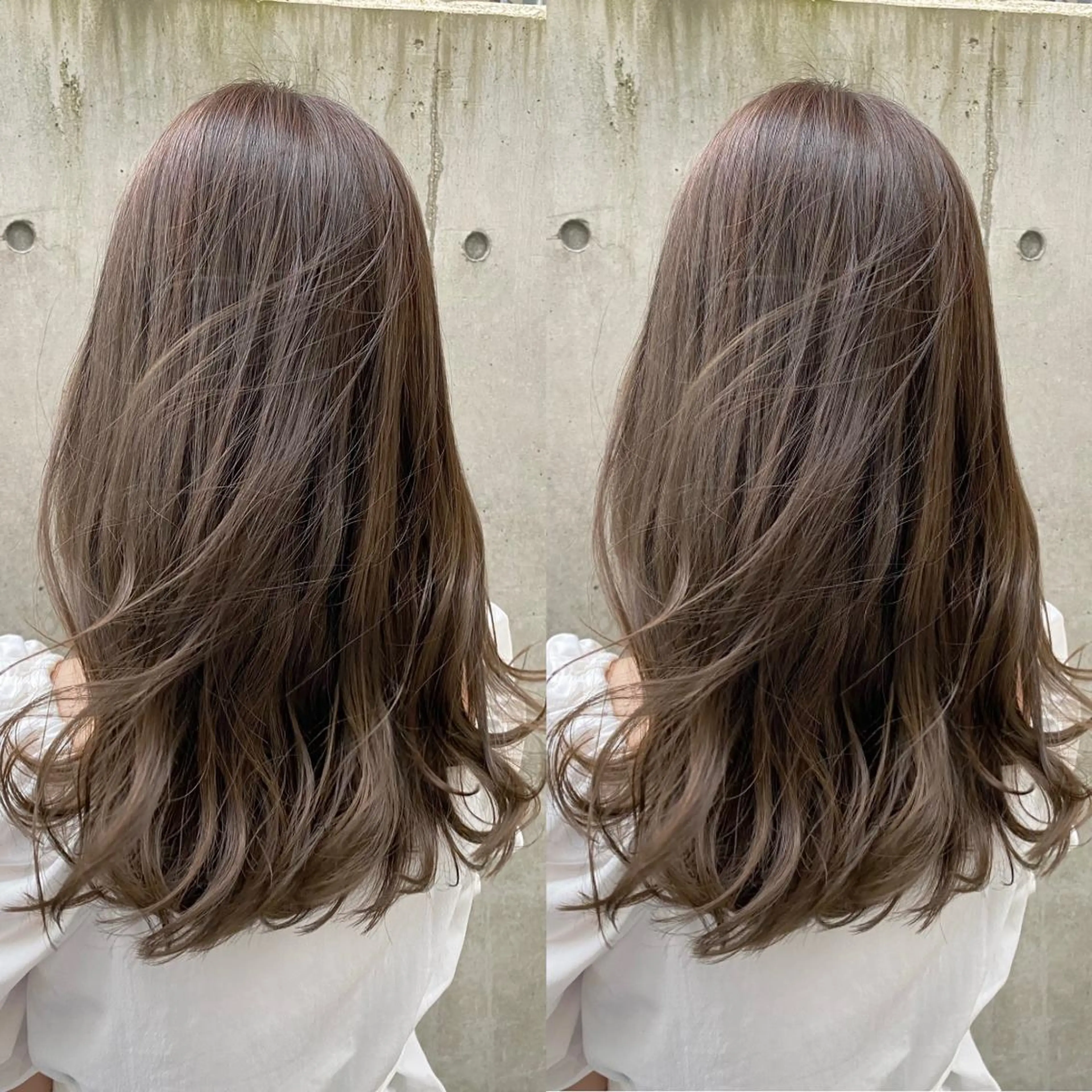 ミディアム カット ヘアカラー トリートメント レイヤーカット /透明感カラー西田のヘアスタイル