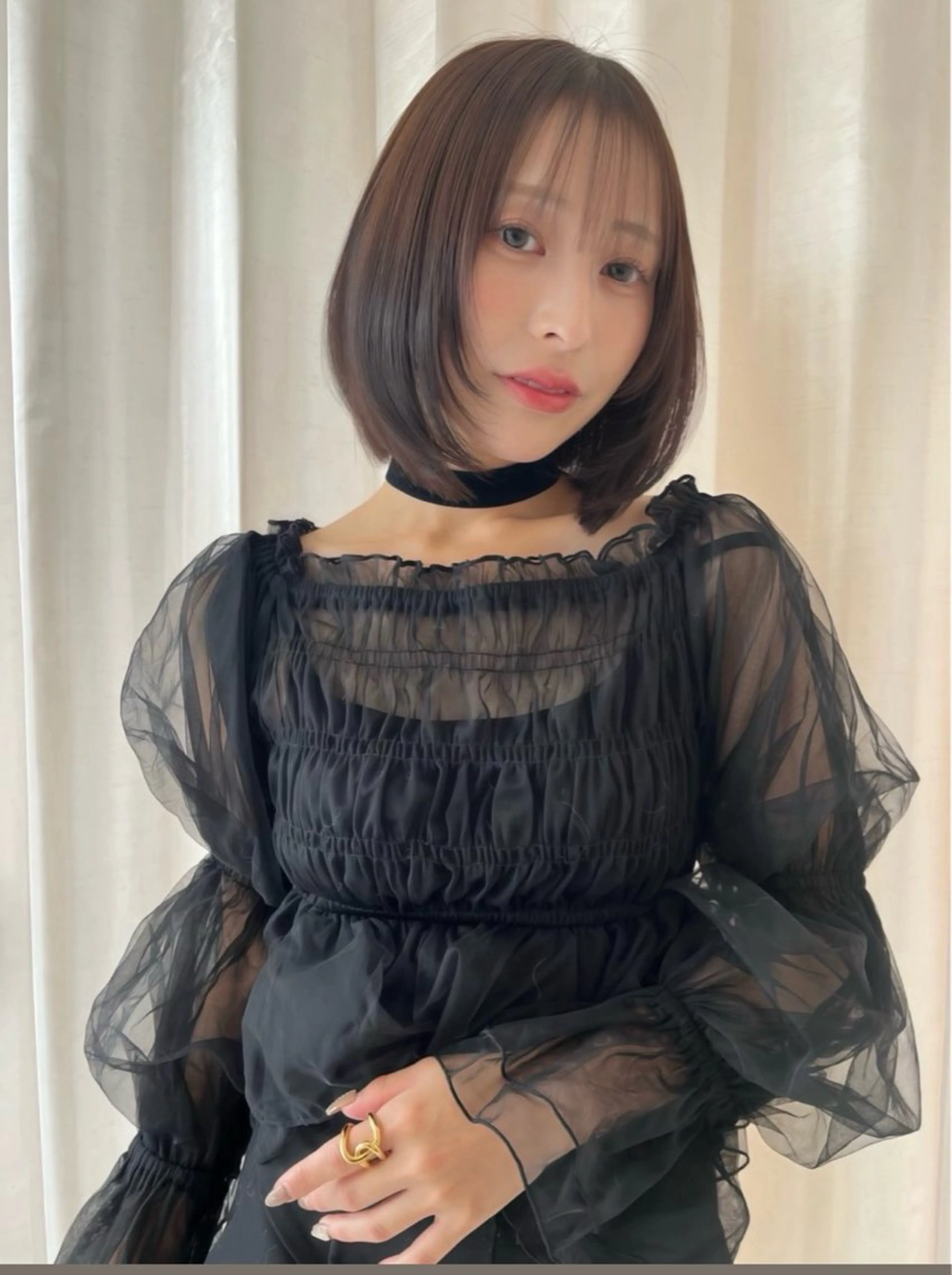 ミディアム カラー カット ヘアカラー トリートメント レイヤー×顔周 り×髪質改善/MIUのヘアスタイル