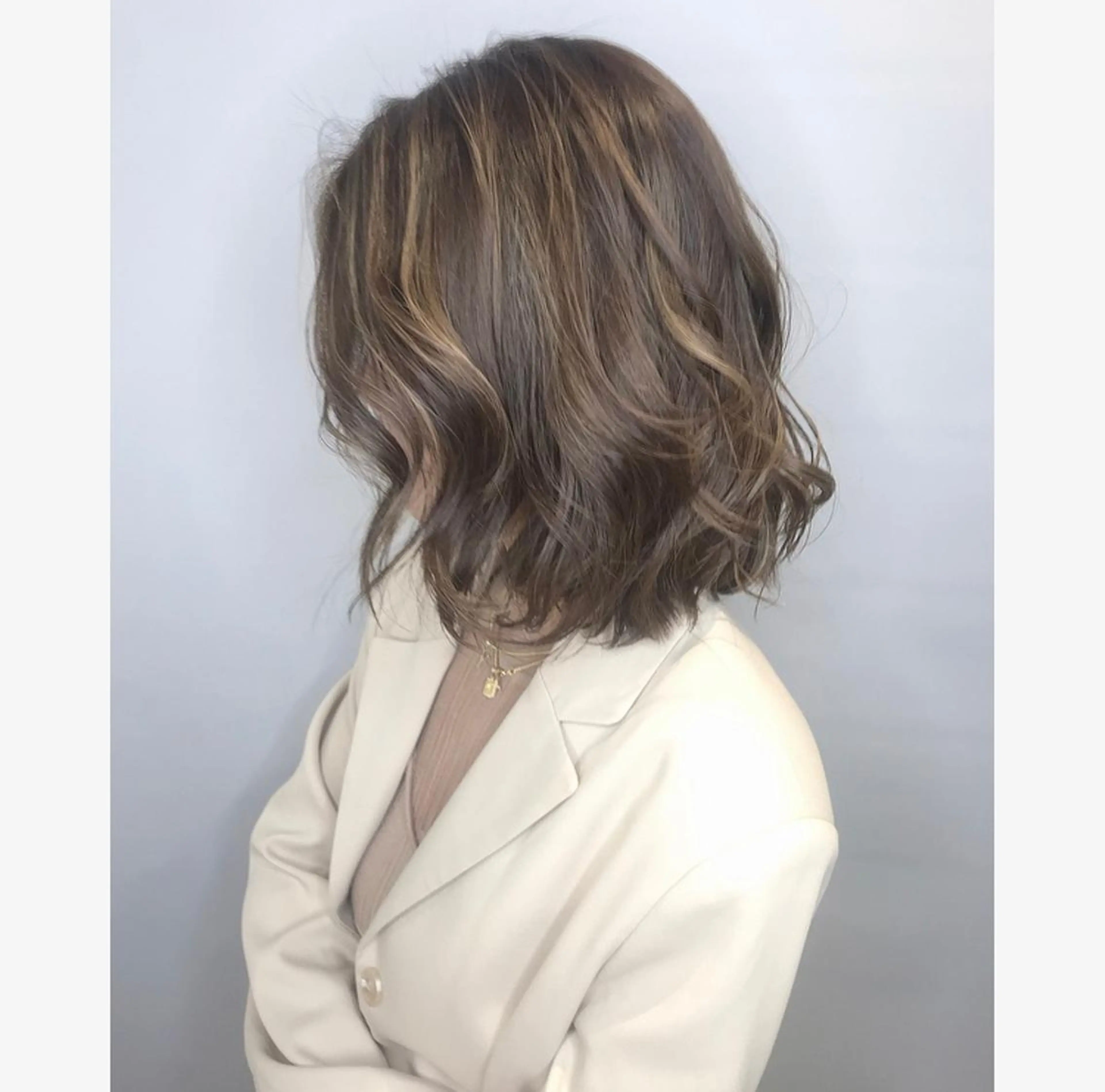 ミディアム ハイライト トリートメント 江崎 わか子のヘアスタイル