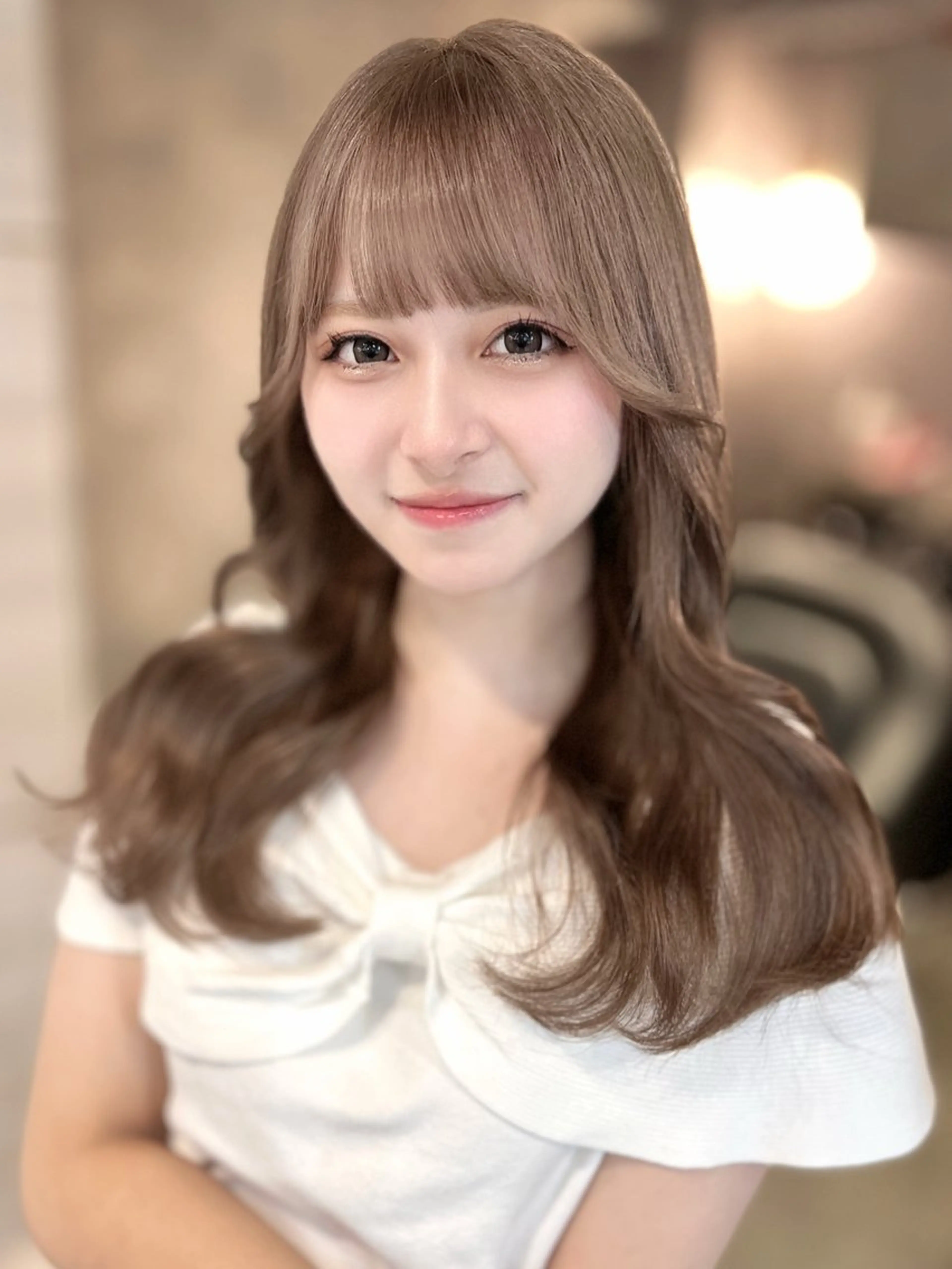 セミロング カラー ベージュカラー ブリーチ ケアブリーチ ミルクティーベージュ ピンクカラー ヘアカラー トリートメント 🦋高瀬寛菜🦋 韓国/ブリーチのヘアスタイル